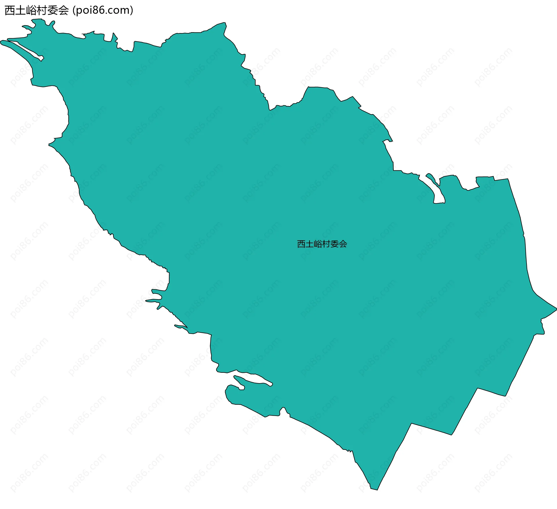 西土峪村委会边界地图