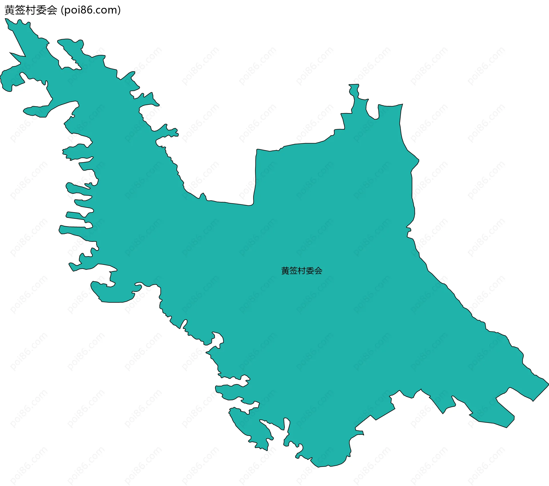 黄签村委会边界地图