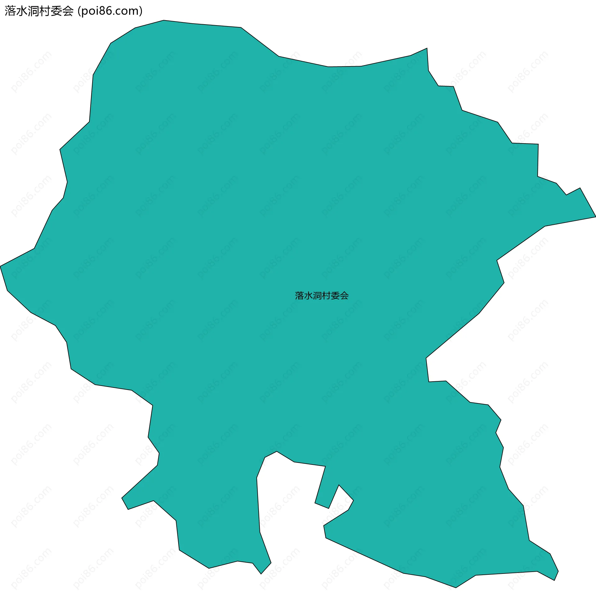落水洞村委会边界地图