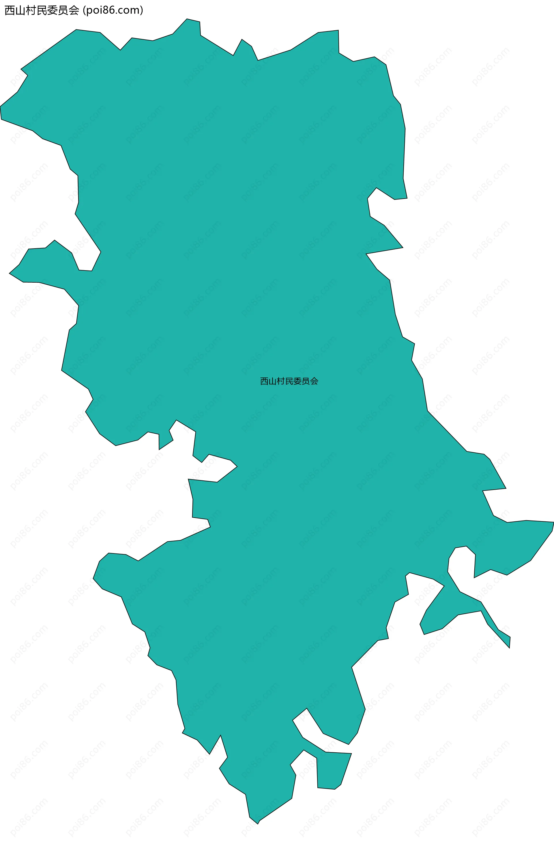 西山村民委员会边界地图