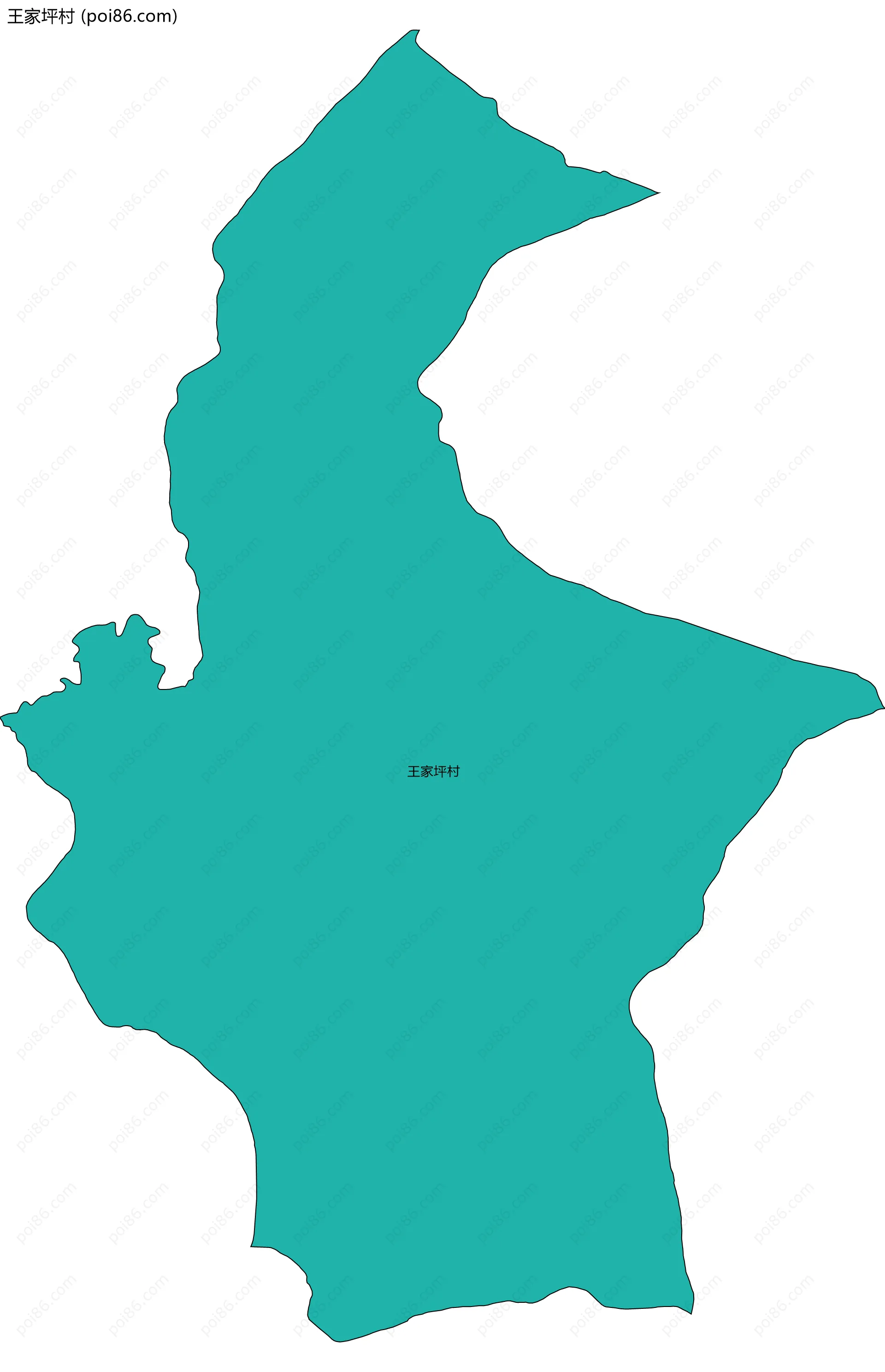 王家坪村边界地图