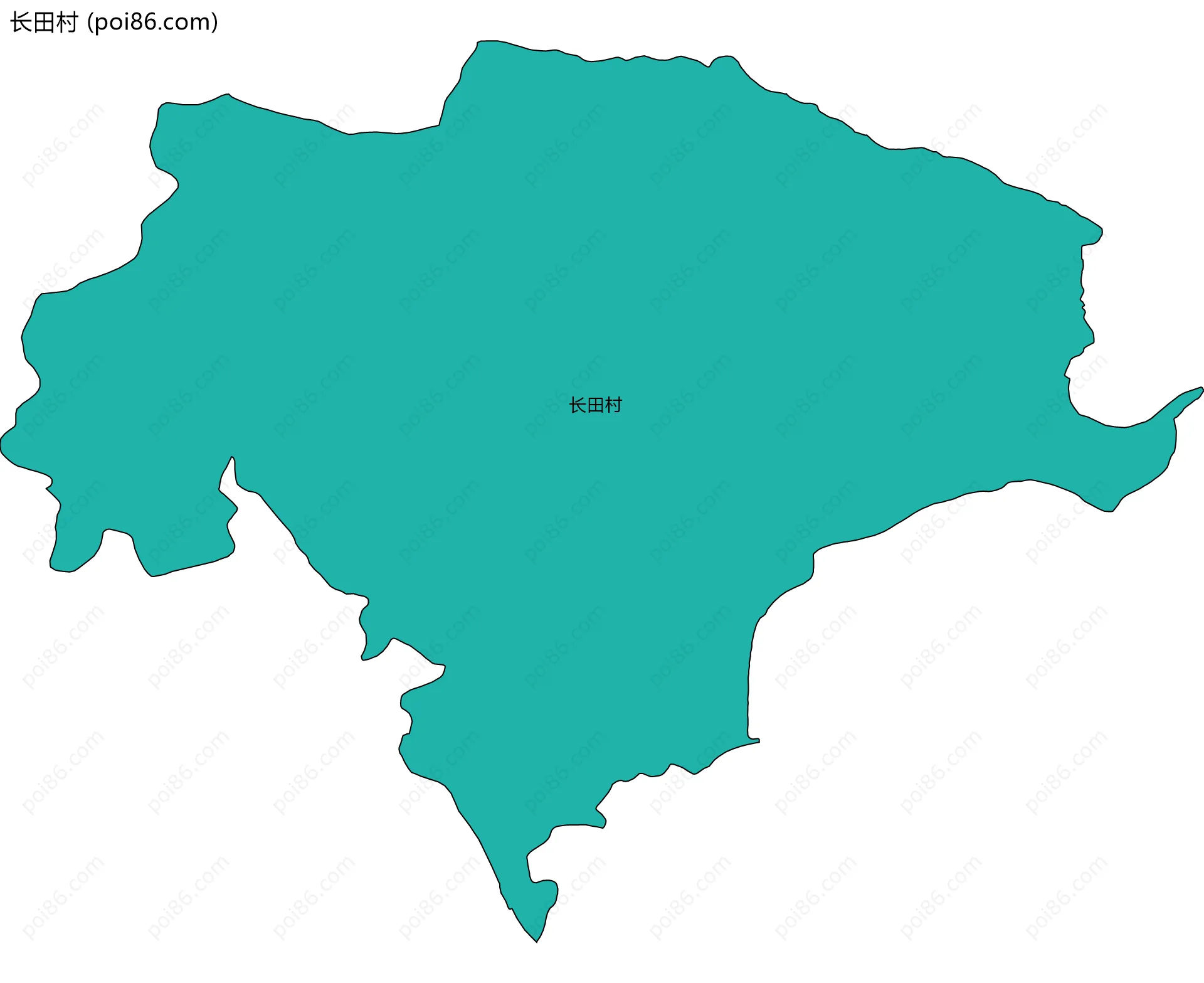 长田村边界地图