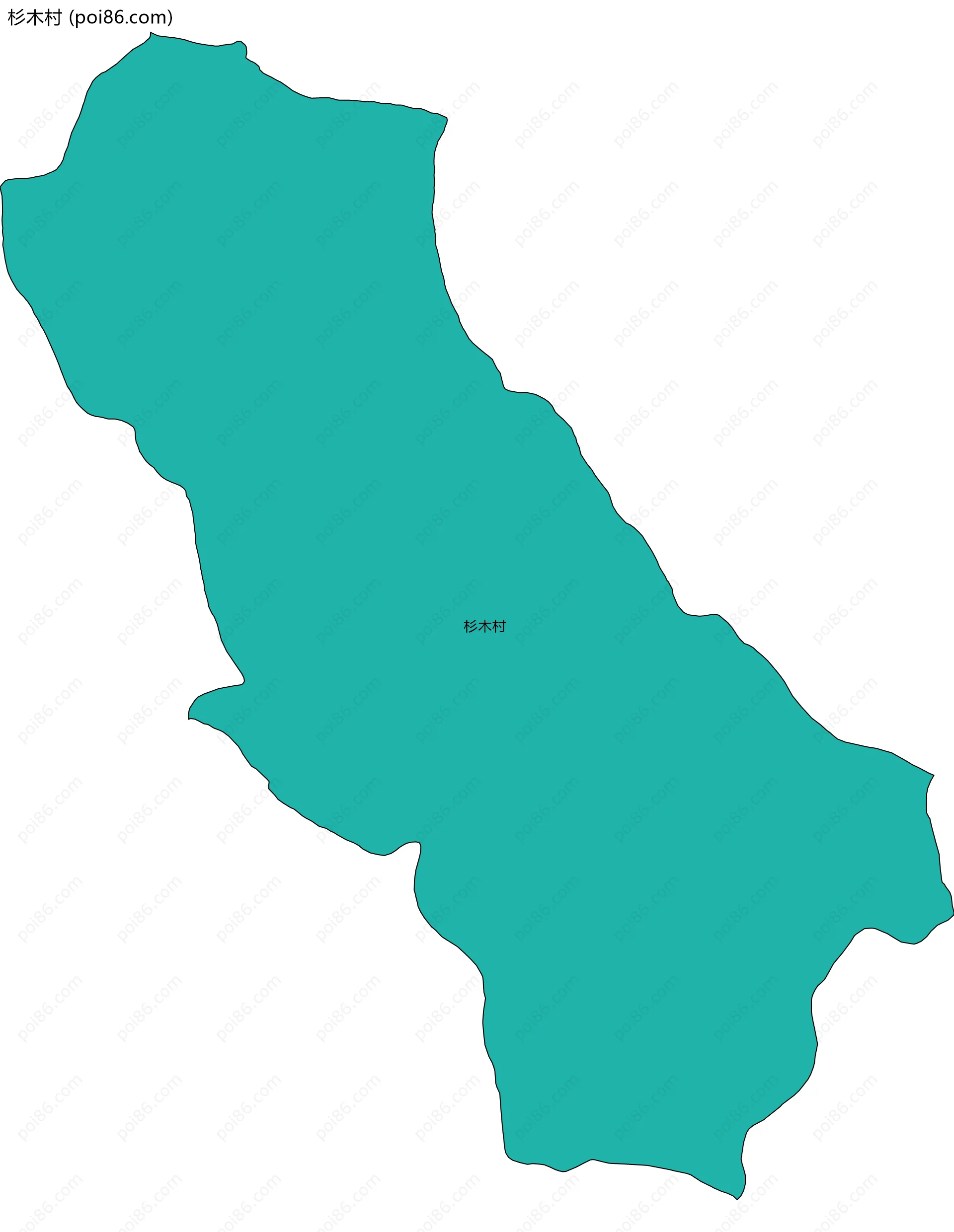 杉木村边界地图