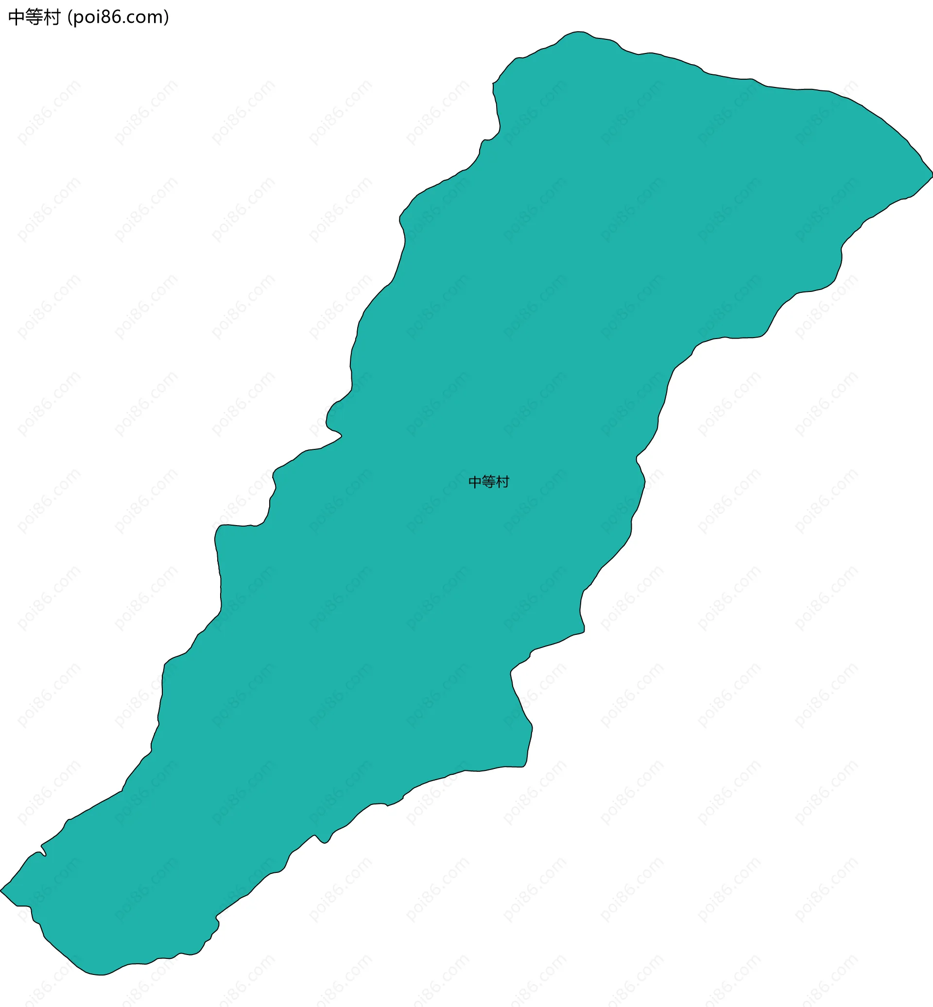 中等村边界地图