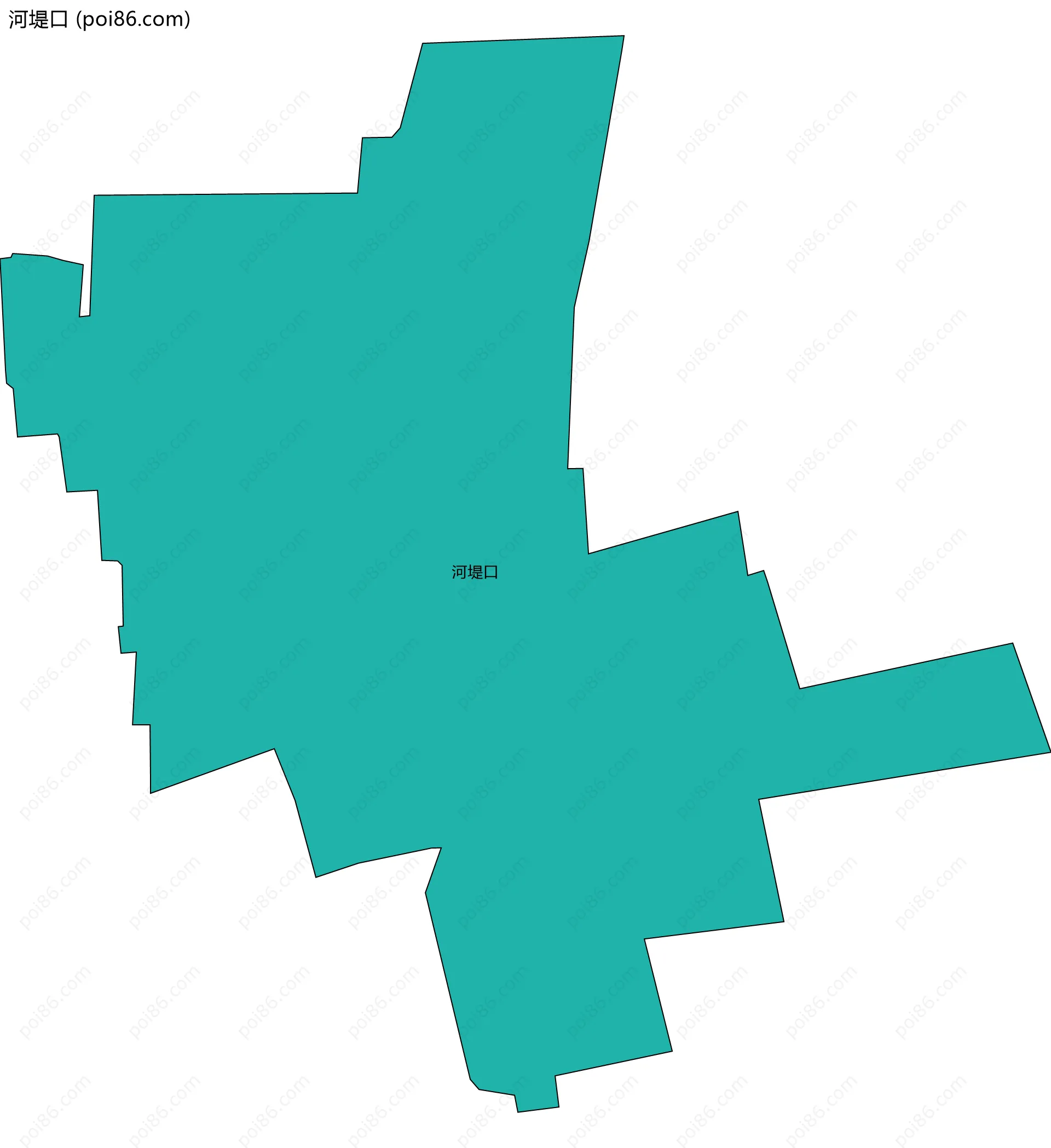 河堤口边界地图