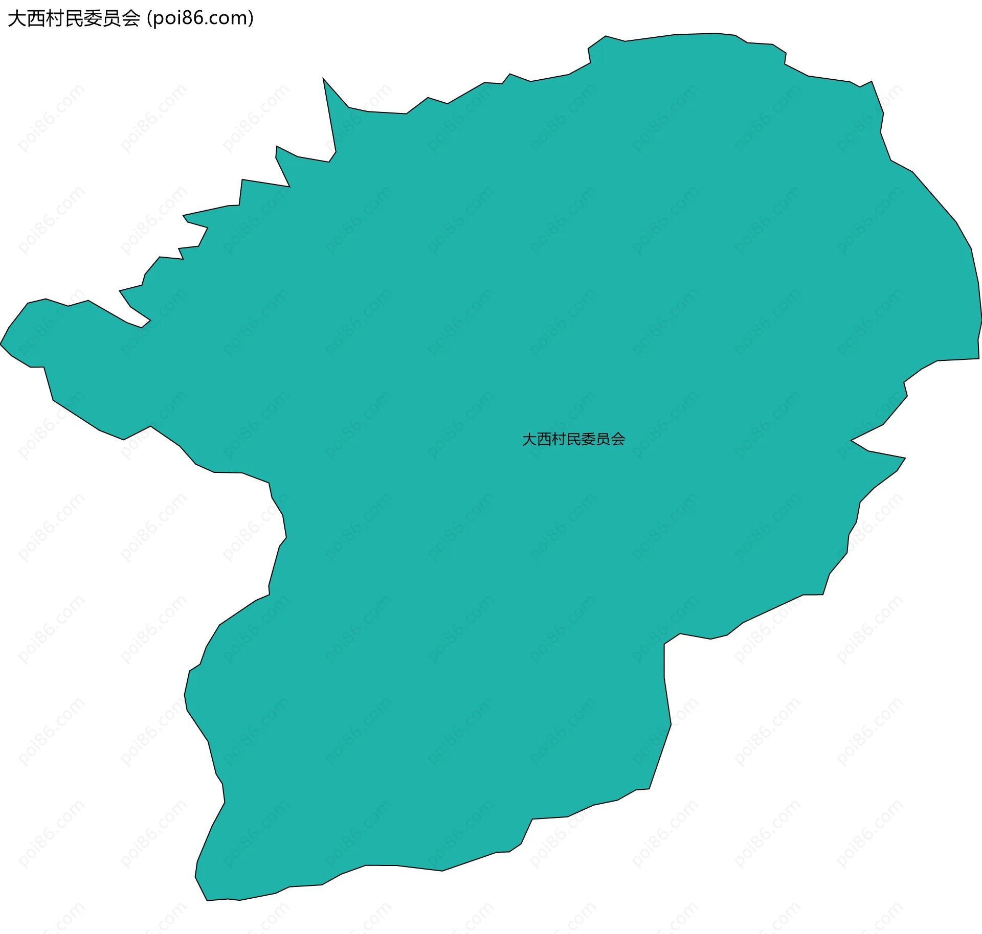 大西村民委员会边界地图