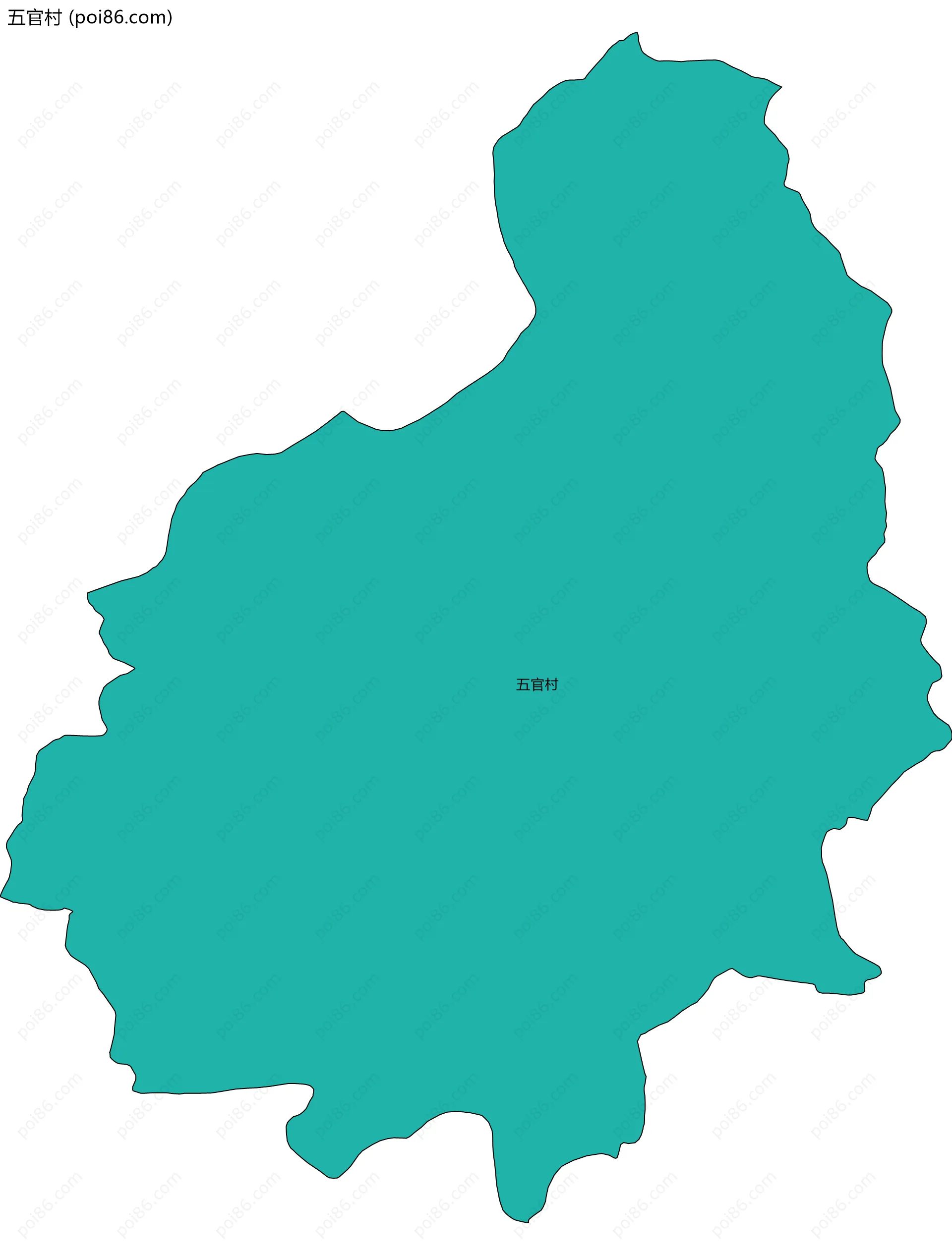 五官村边界地图