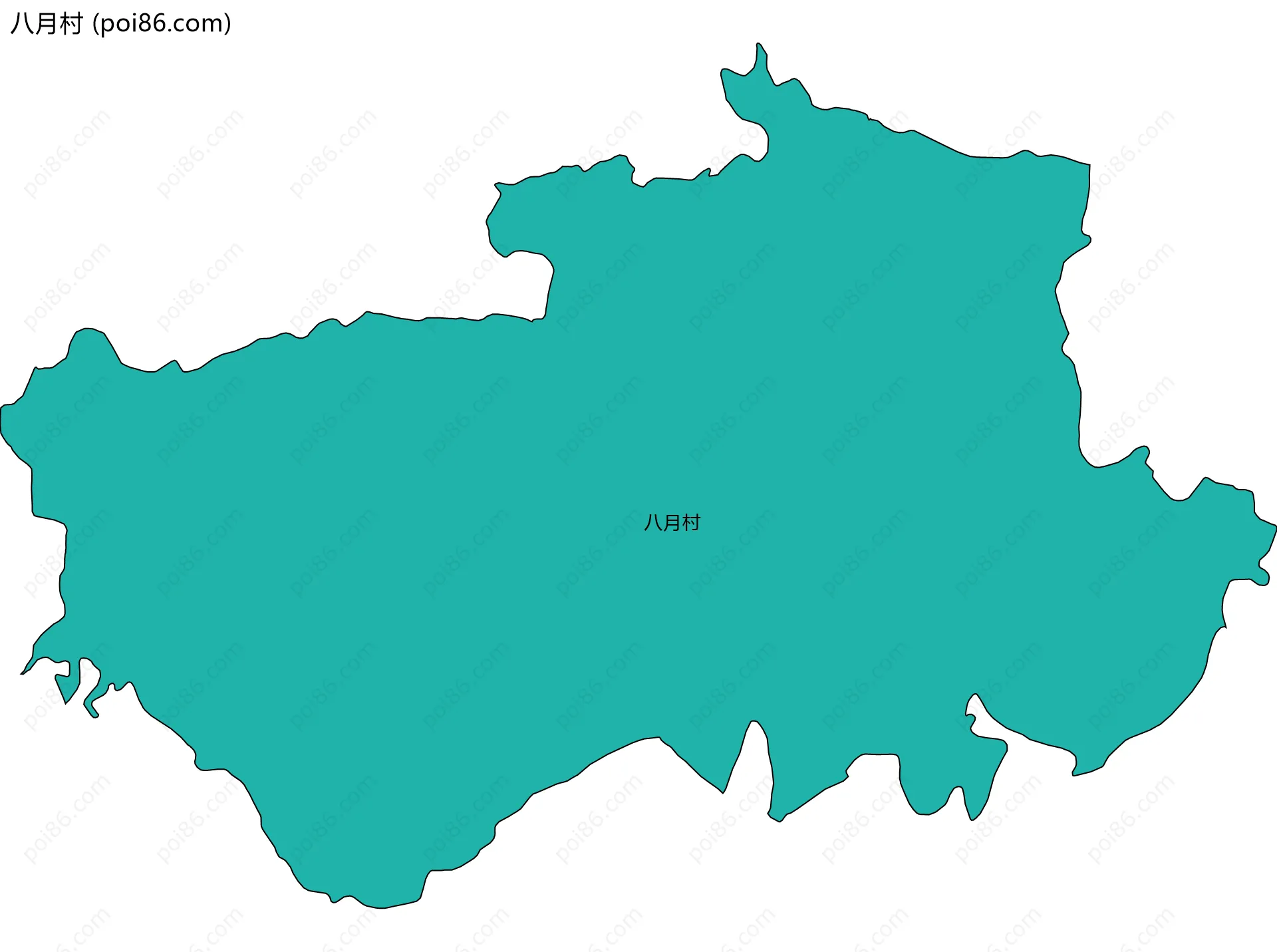 八月村边界地图