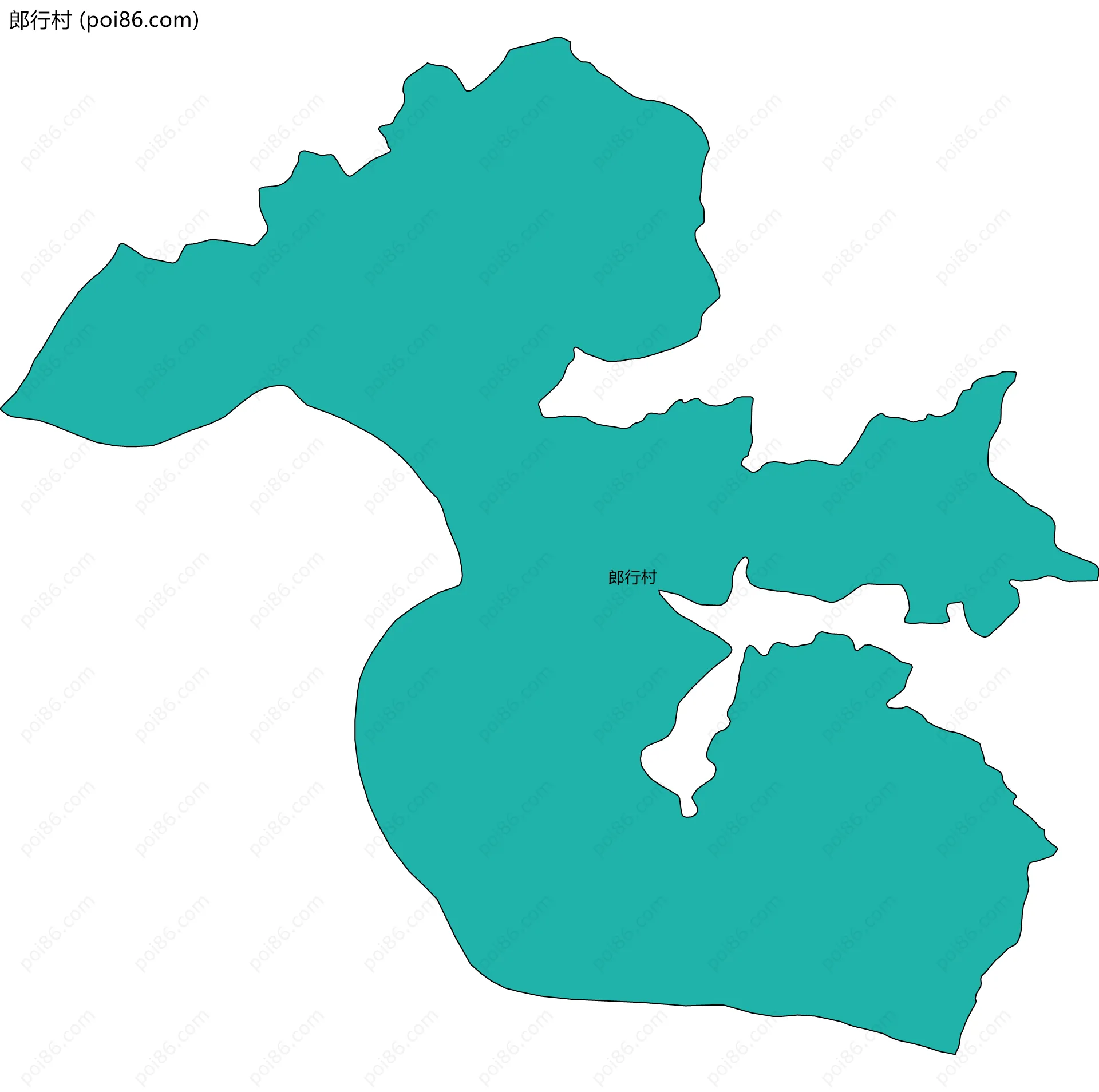 郎行村边界地图