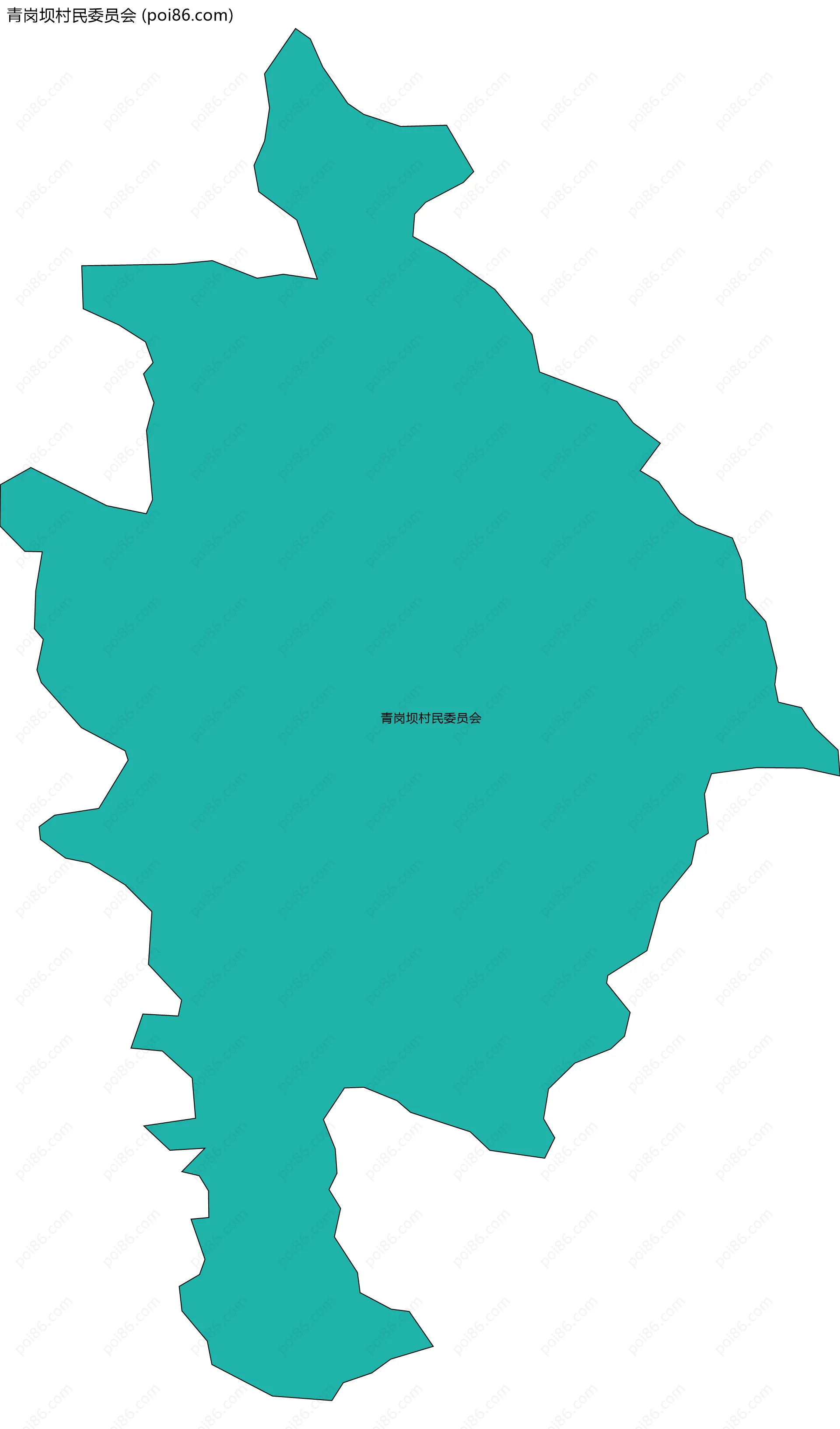 青岗坝村民委员会边界地图