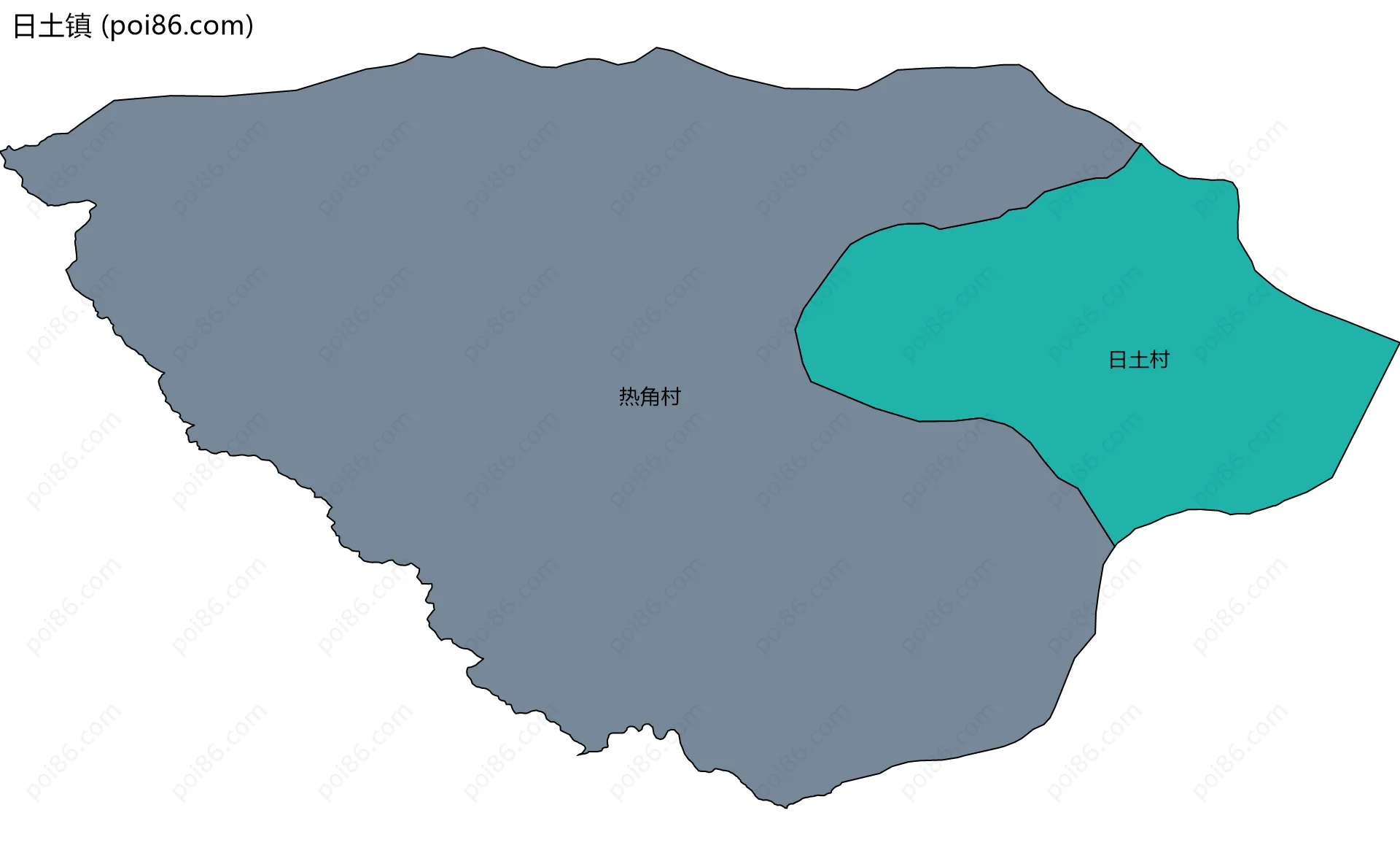 日土镇边界地图(五级行政区划)
