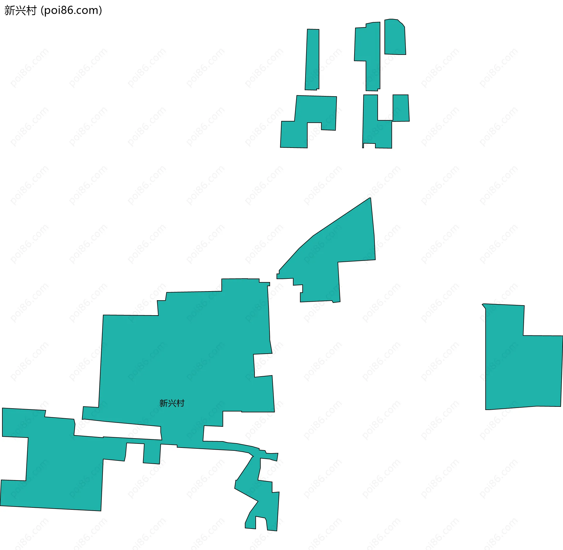 新兴村边界地图