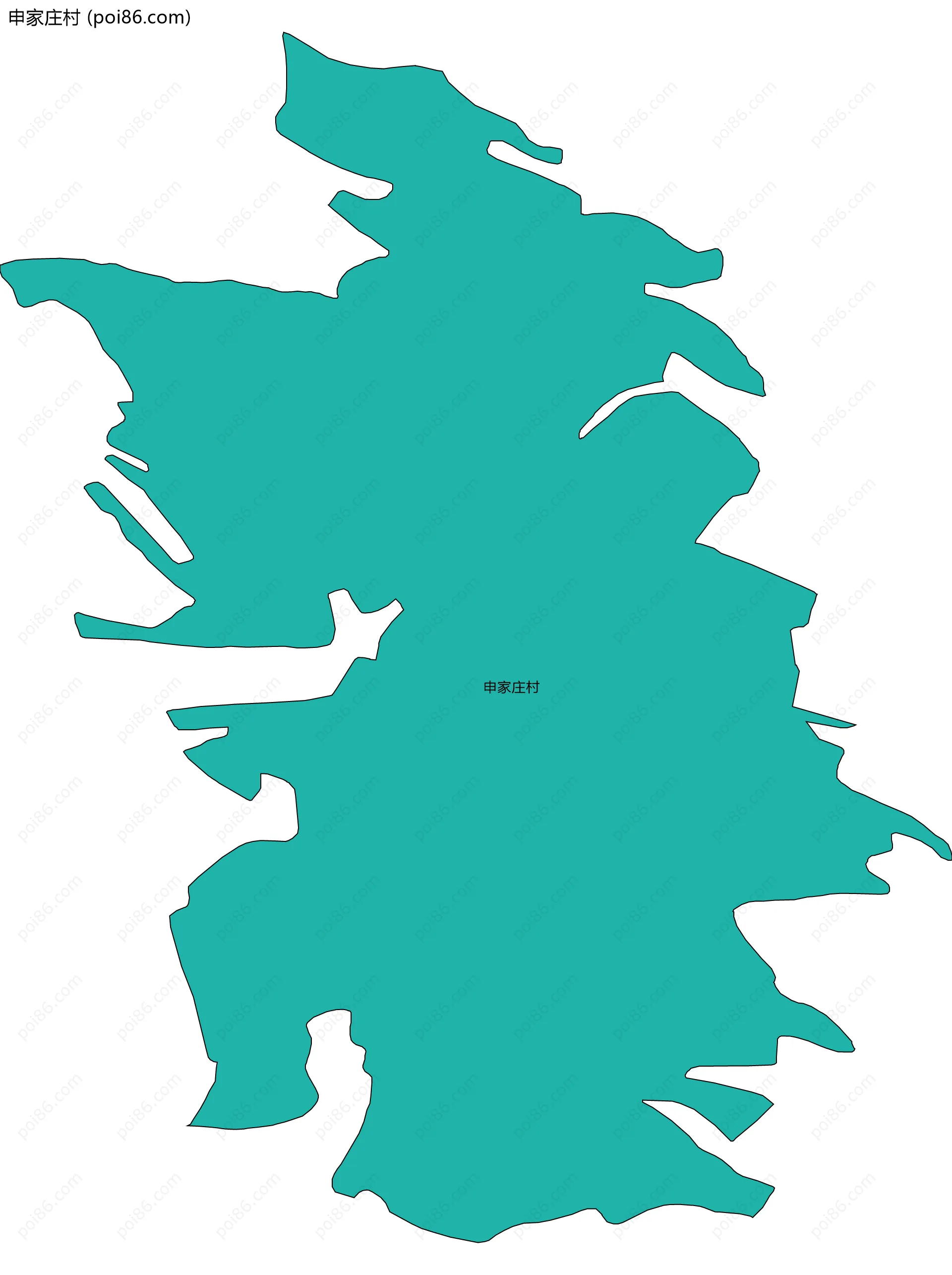 申家庄村边界地图