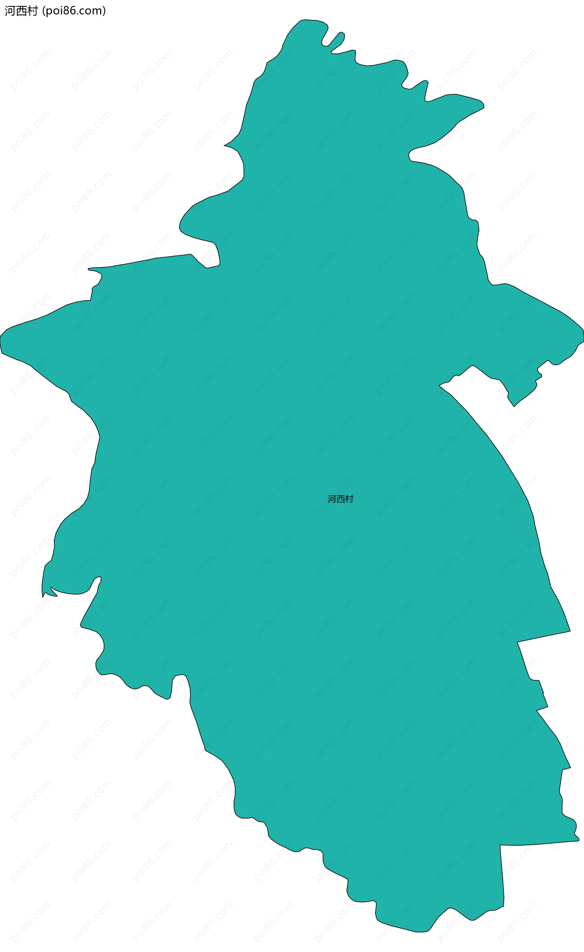 河西村边界地图