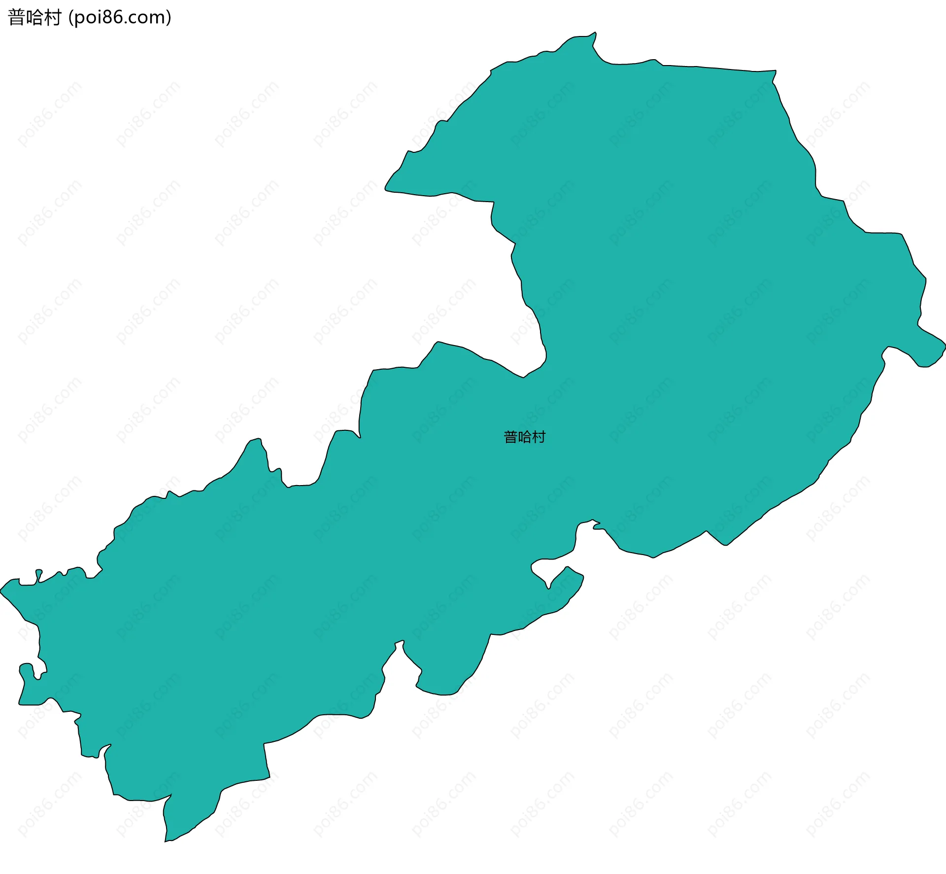 普哈村边界地图