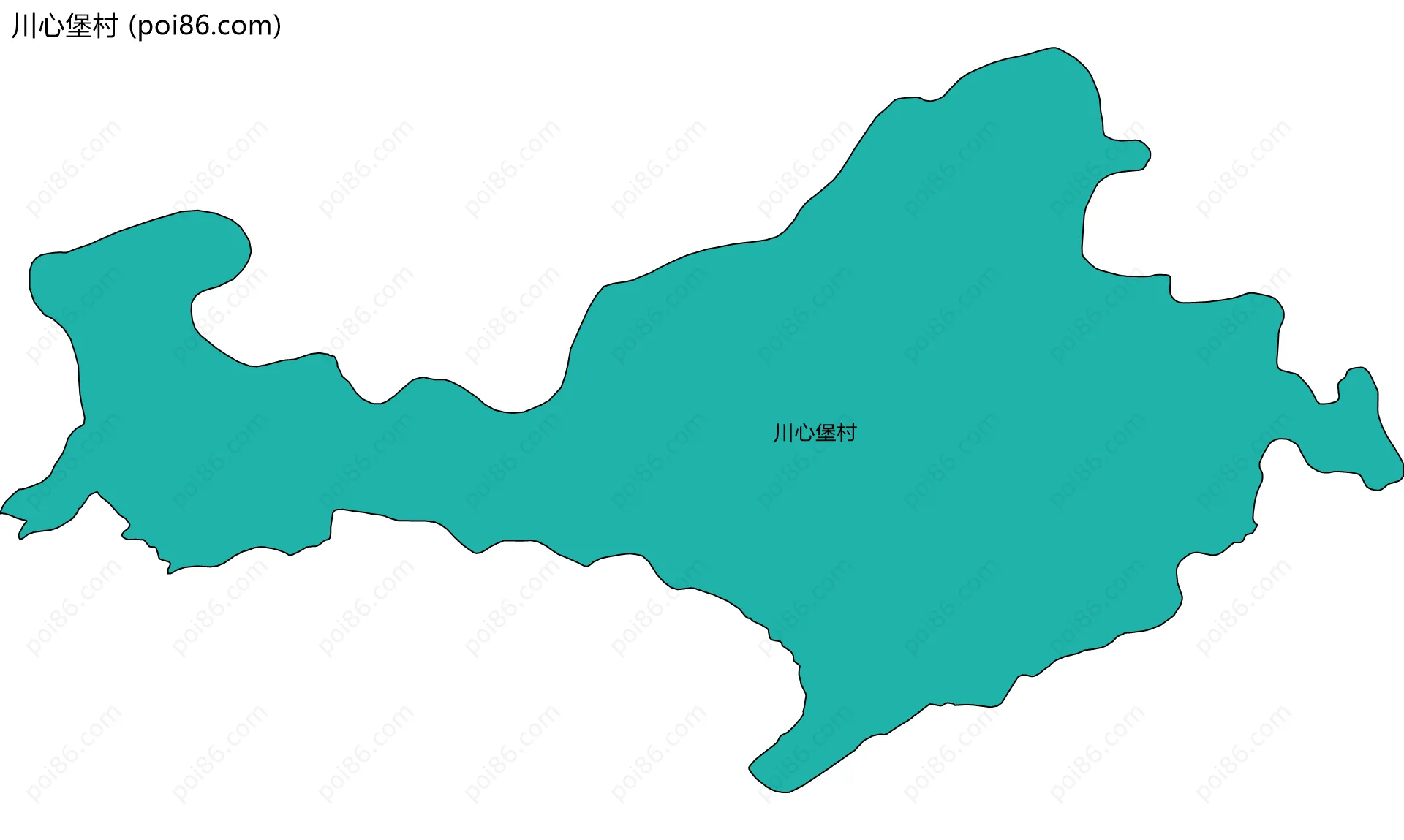 川心堡村边界地图