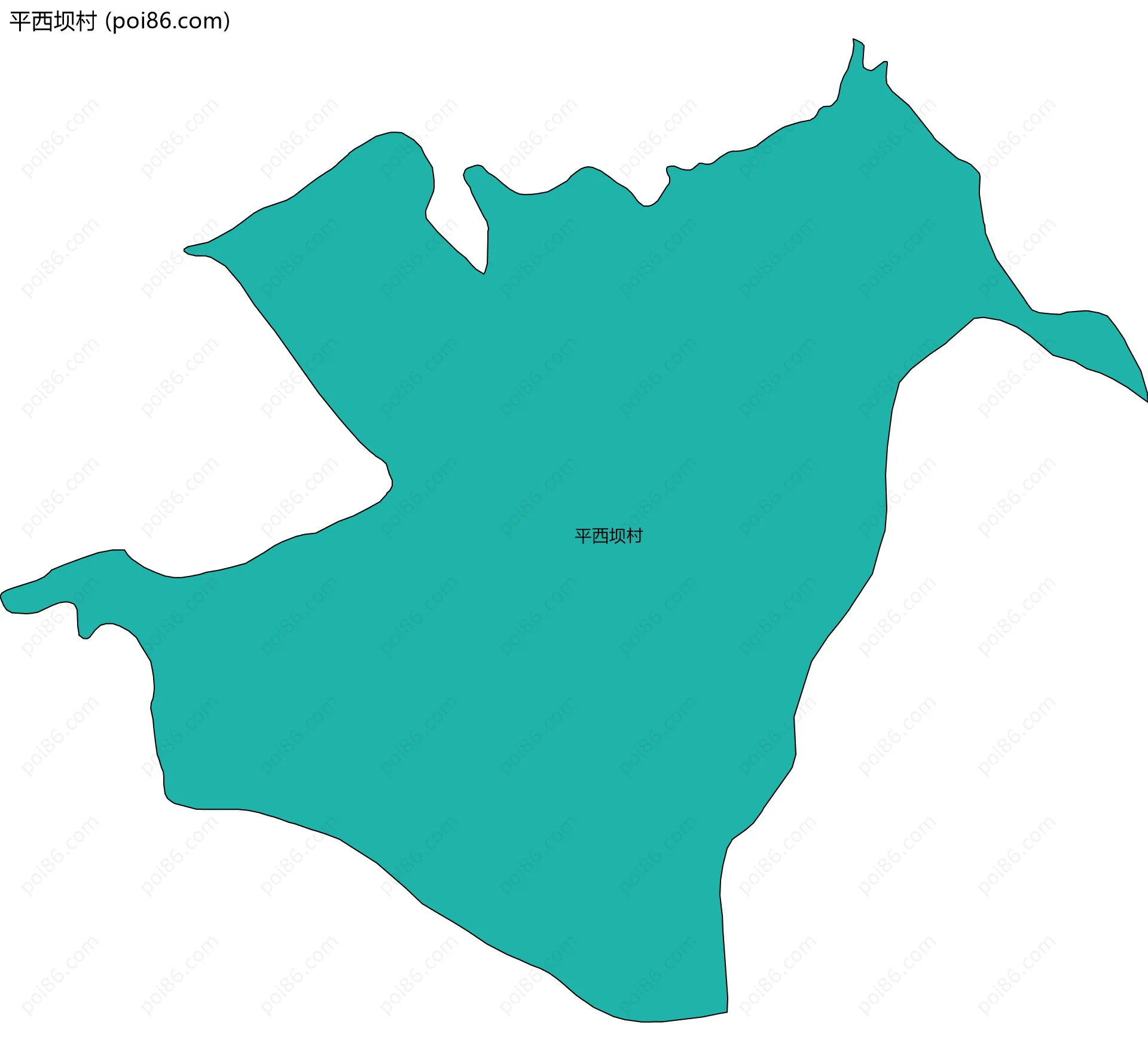 平西坝村边界地图