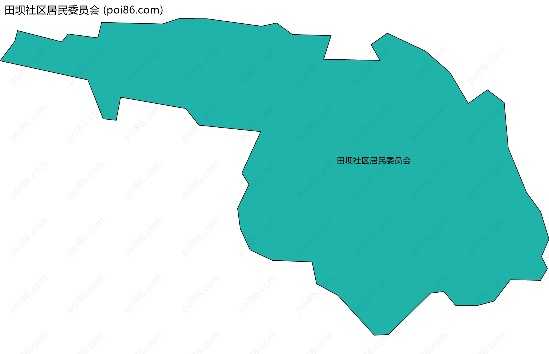 田坝社区居民委员会边界地图