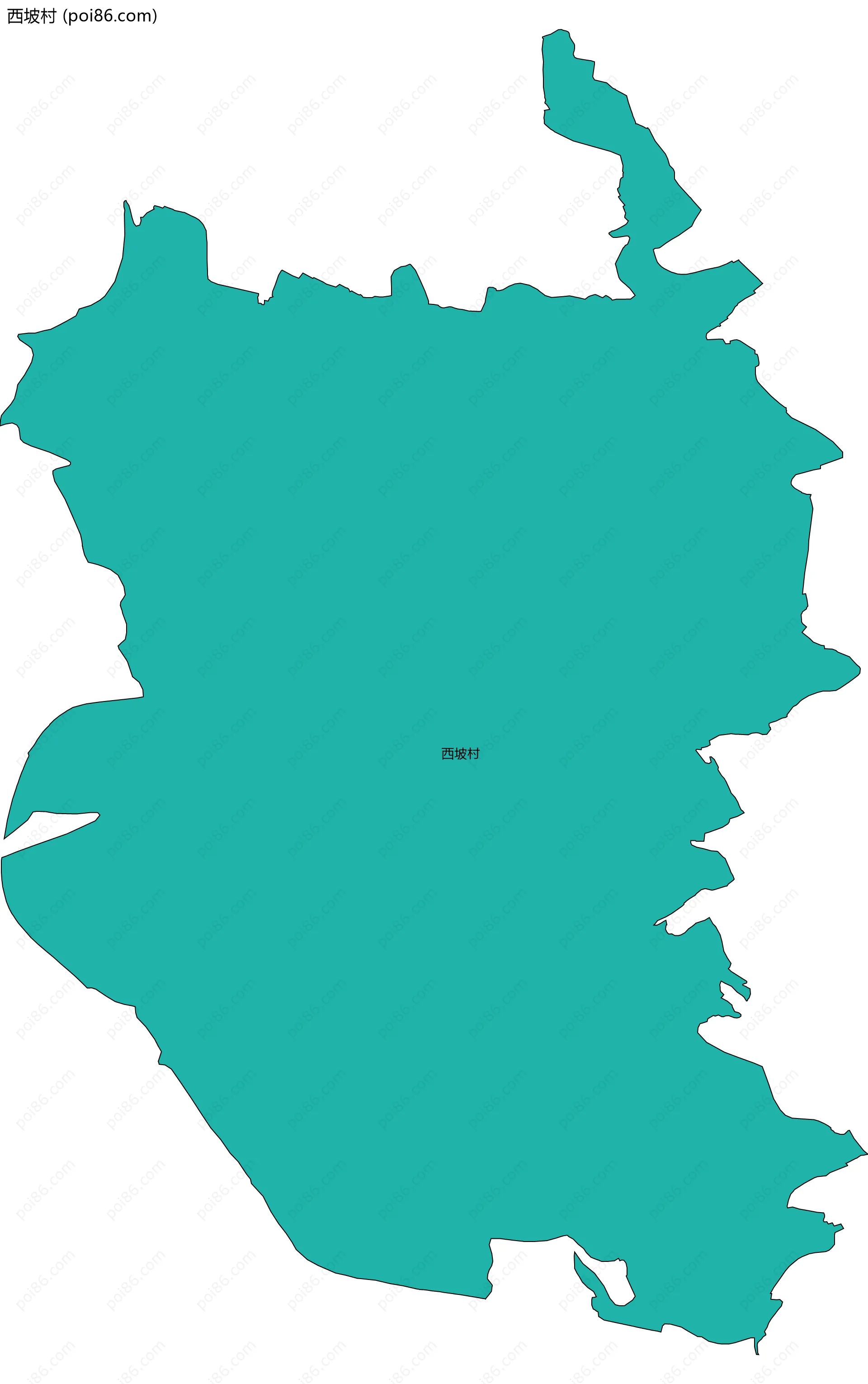 西坡村边界地图