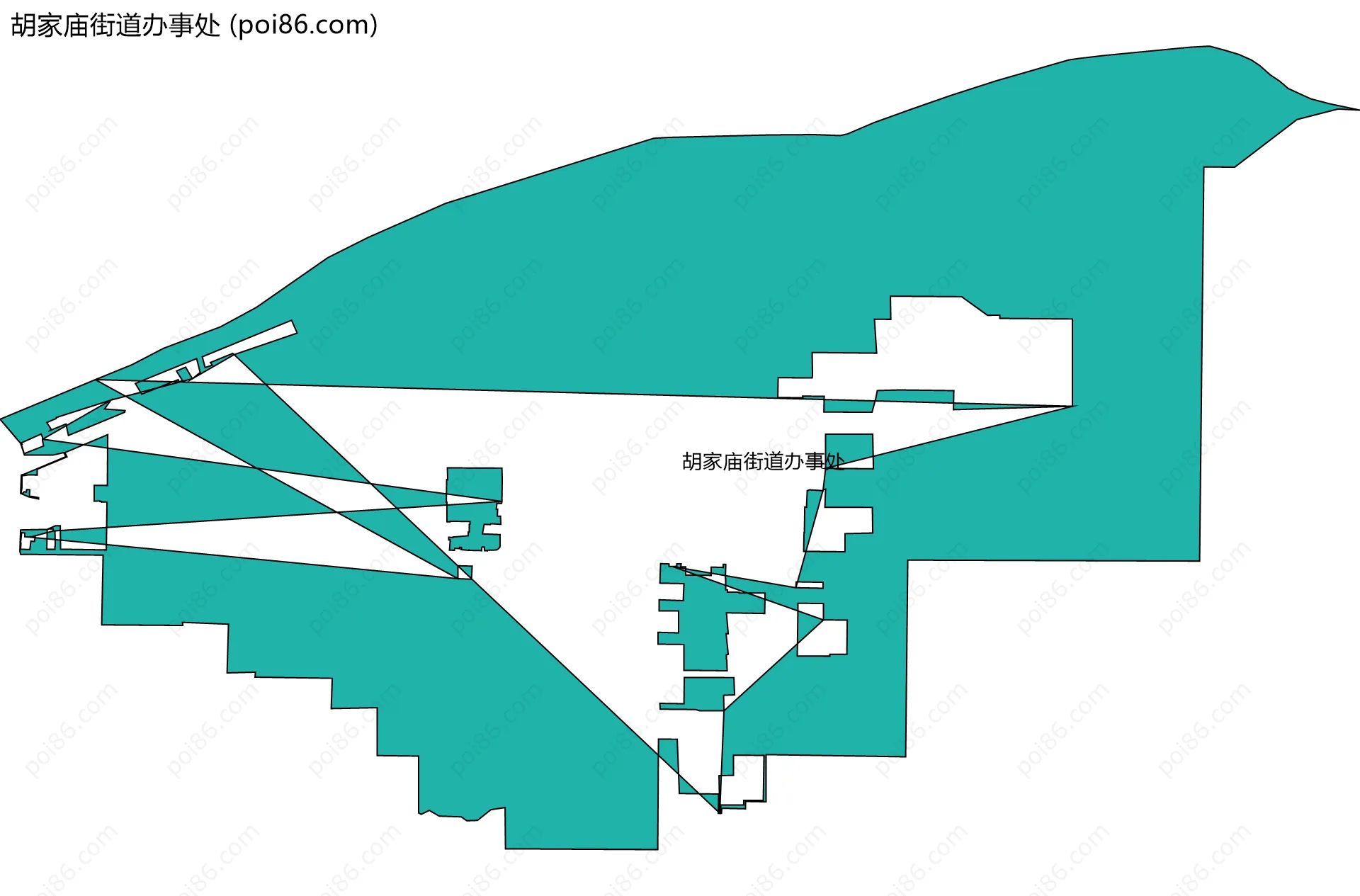胡家庙街道办事处边界地图