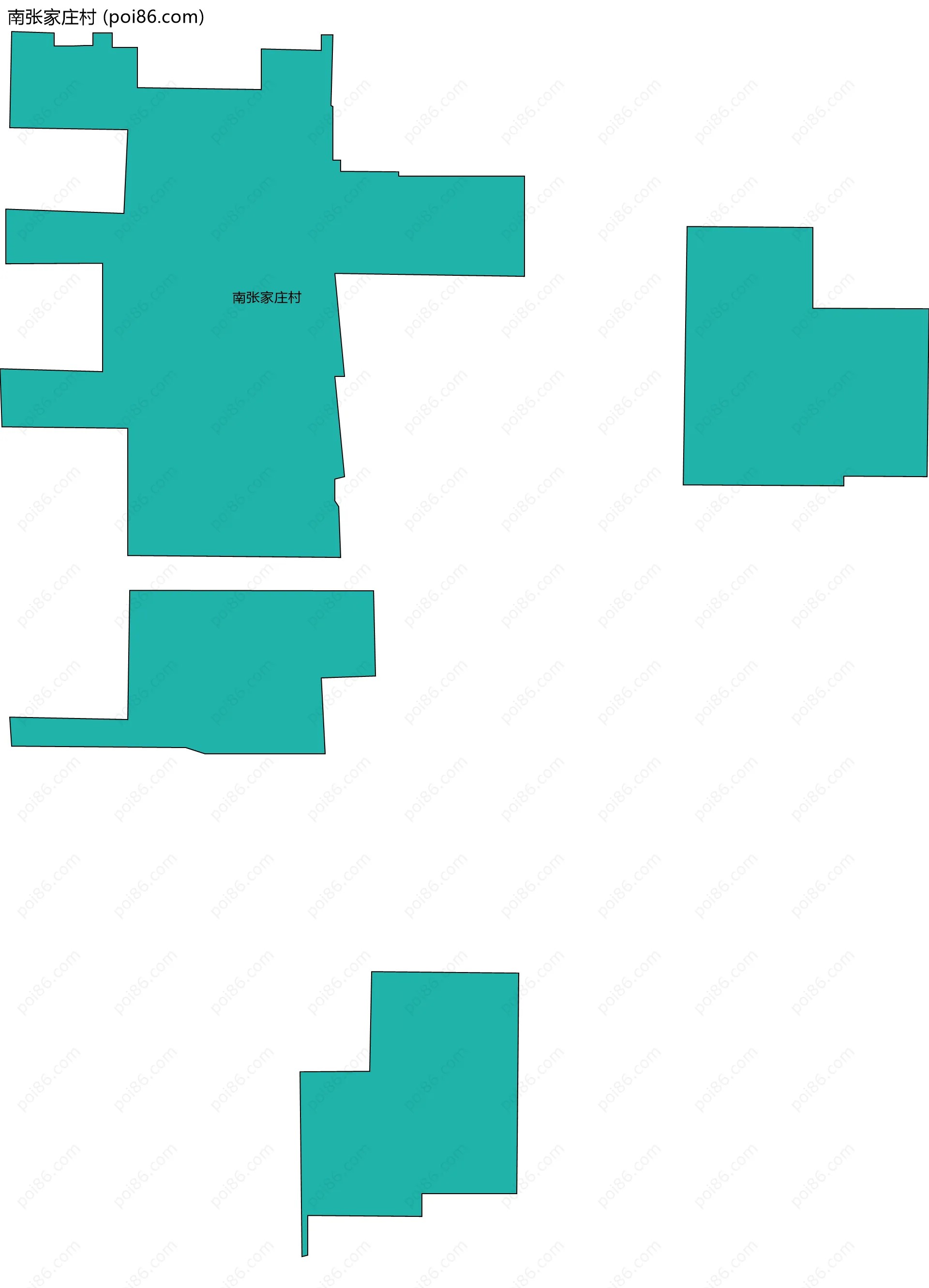 南张家庄村边界地图