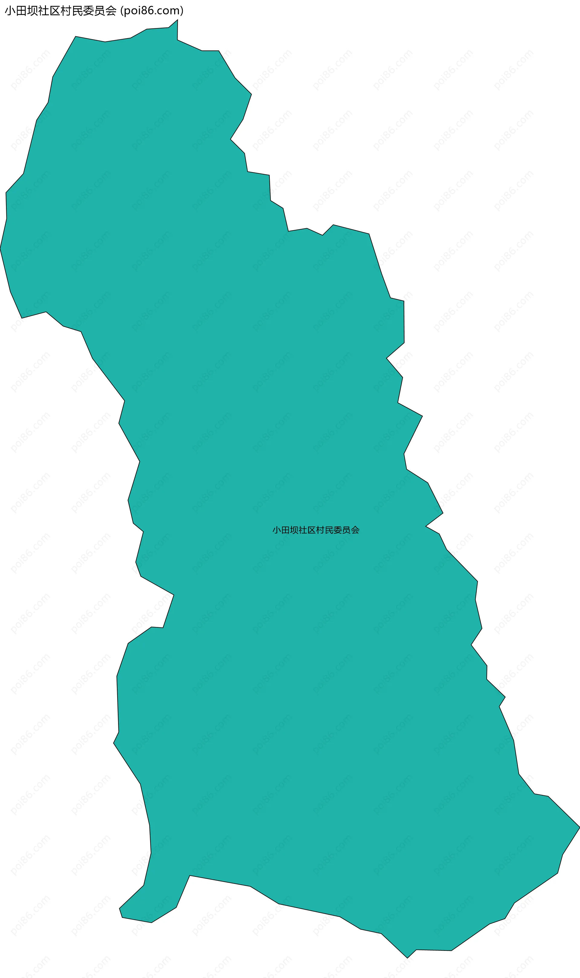 小田坝社区村民委员会边界地图