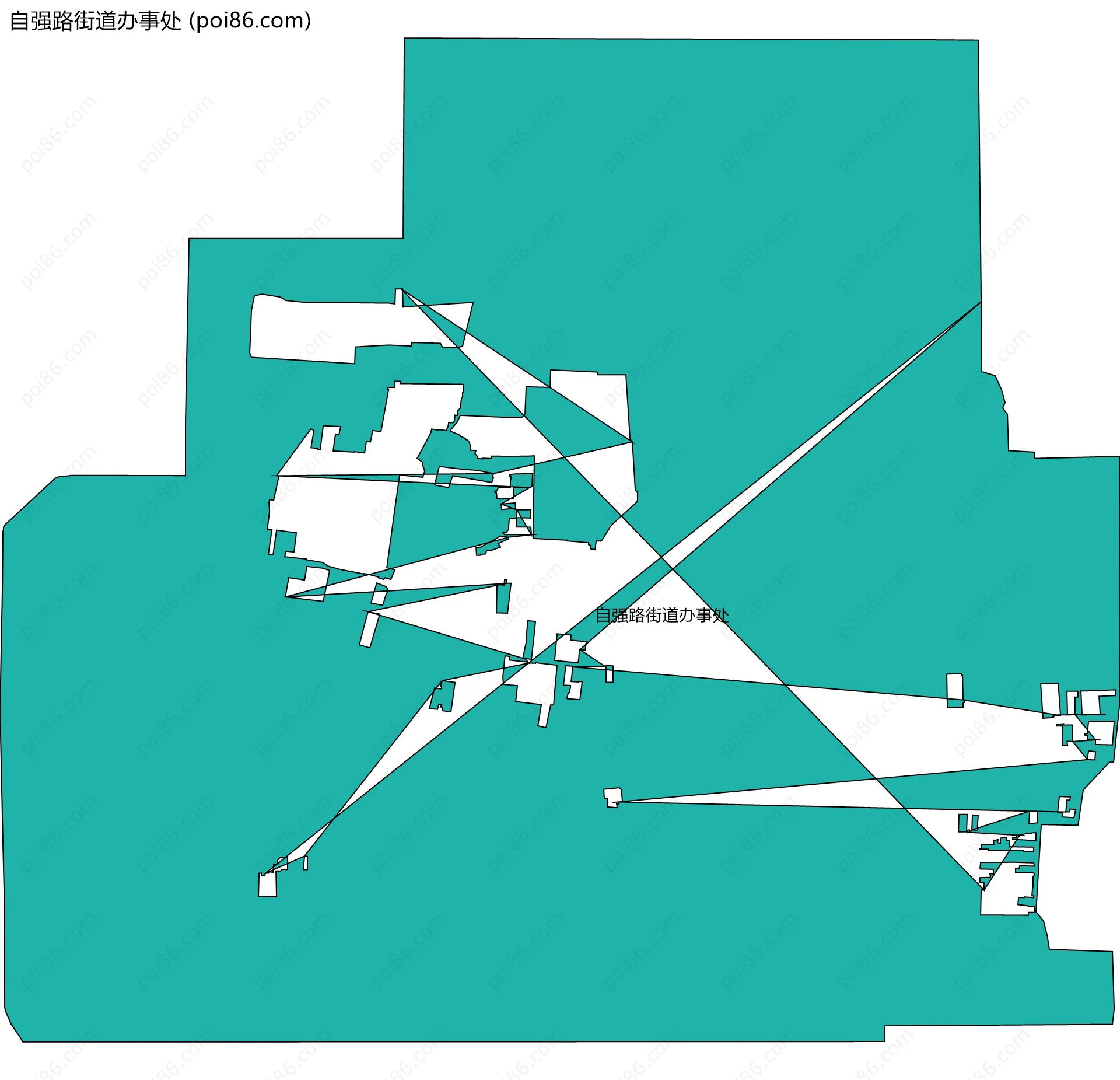 自强路街道办事处边界地图