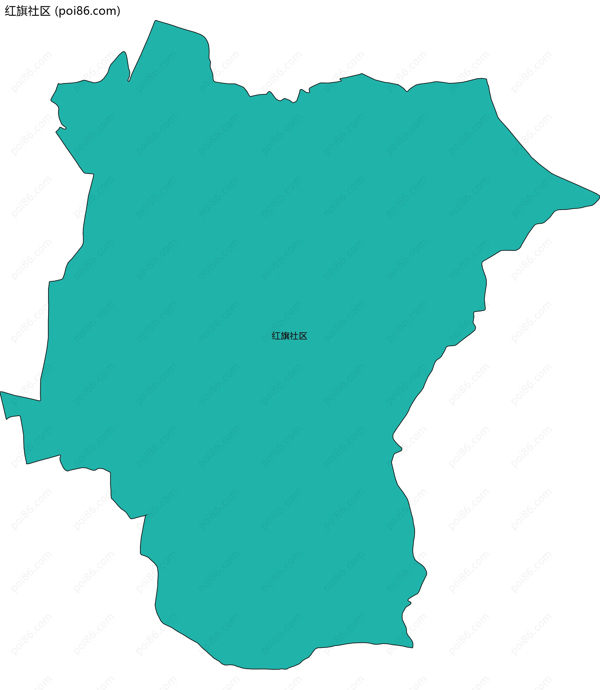红旗社区边界地图