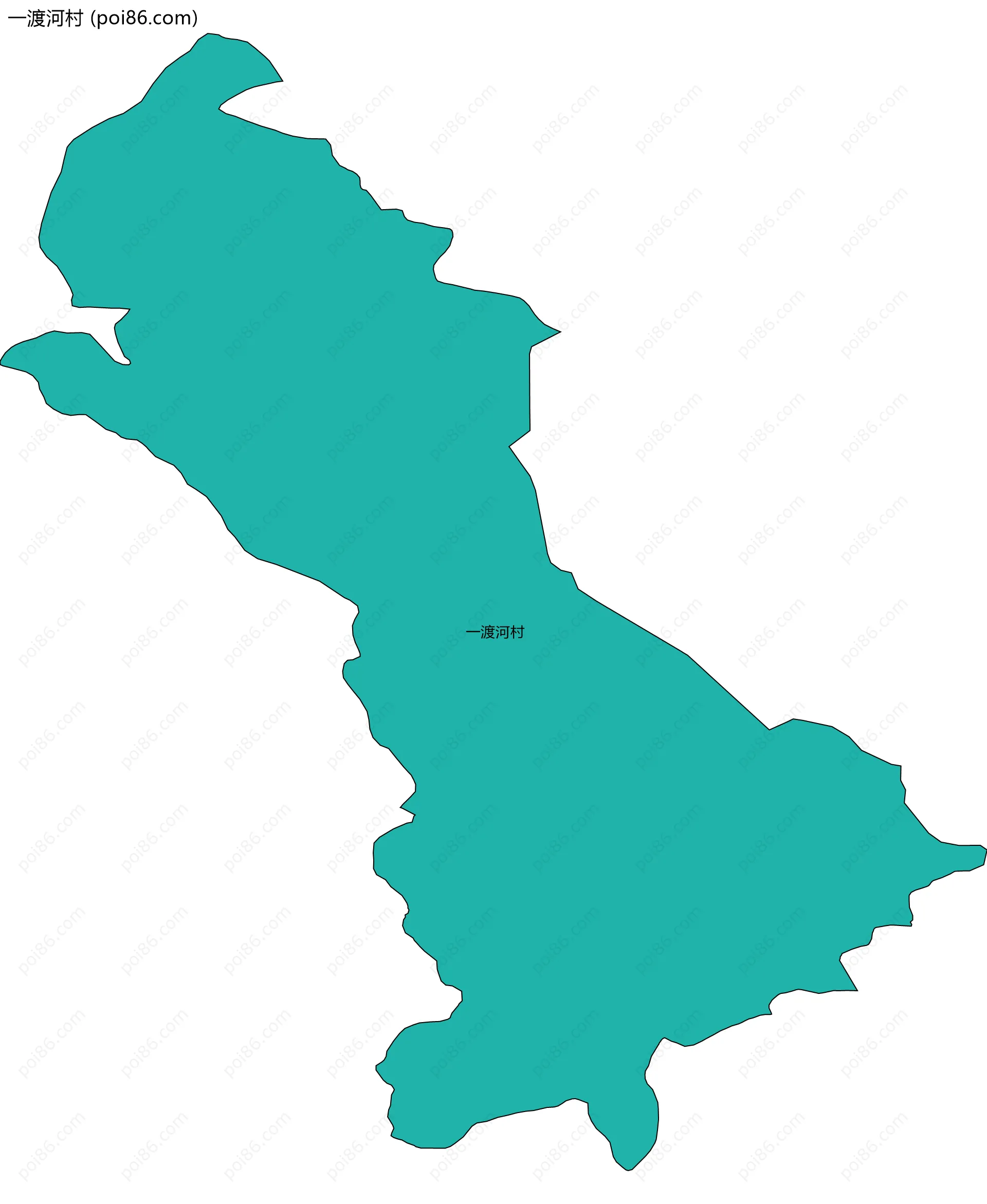 一渡河村边界地图