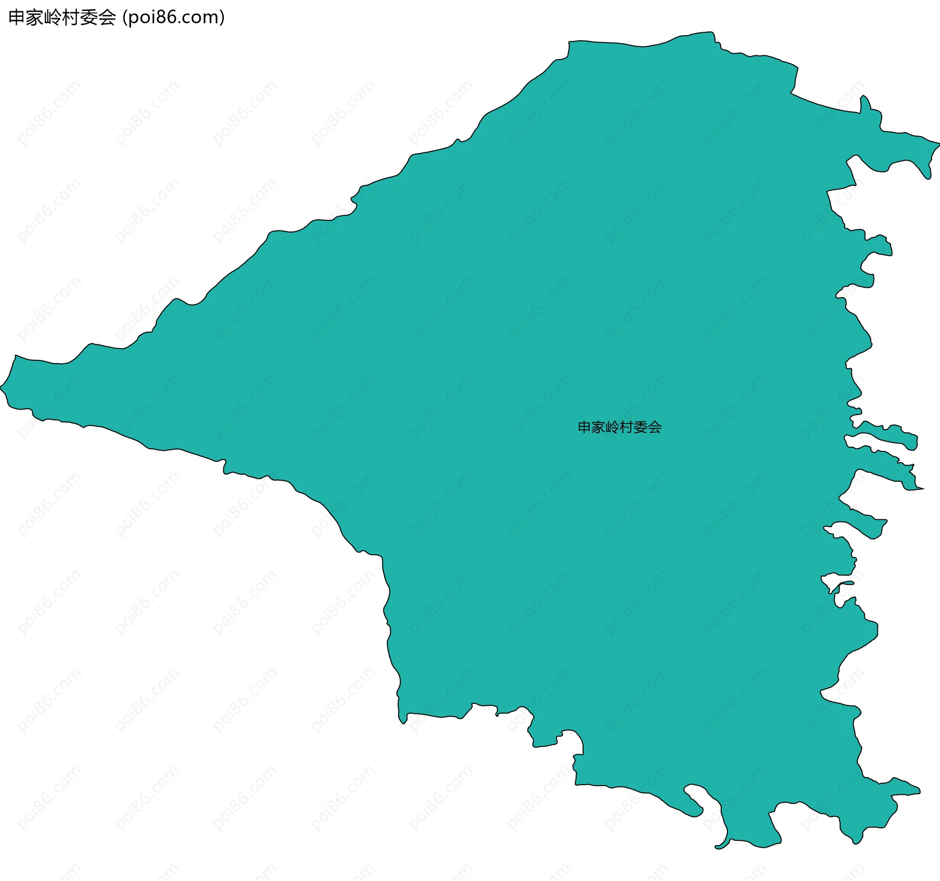 申家岭村委会边界地图