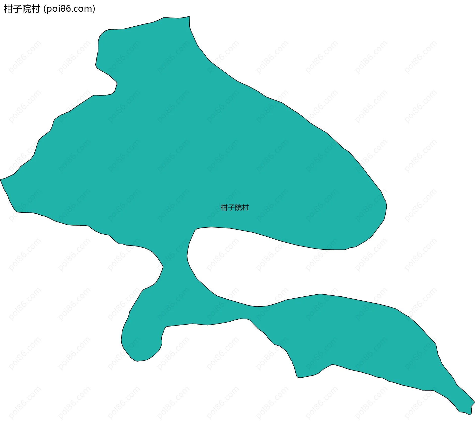 柑子院村边界地图