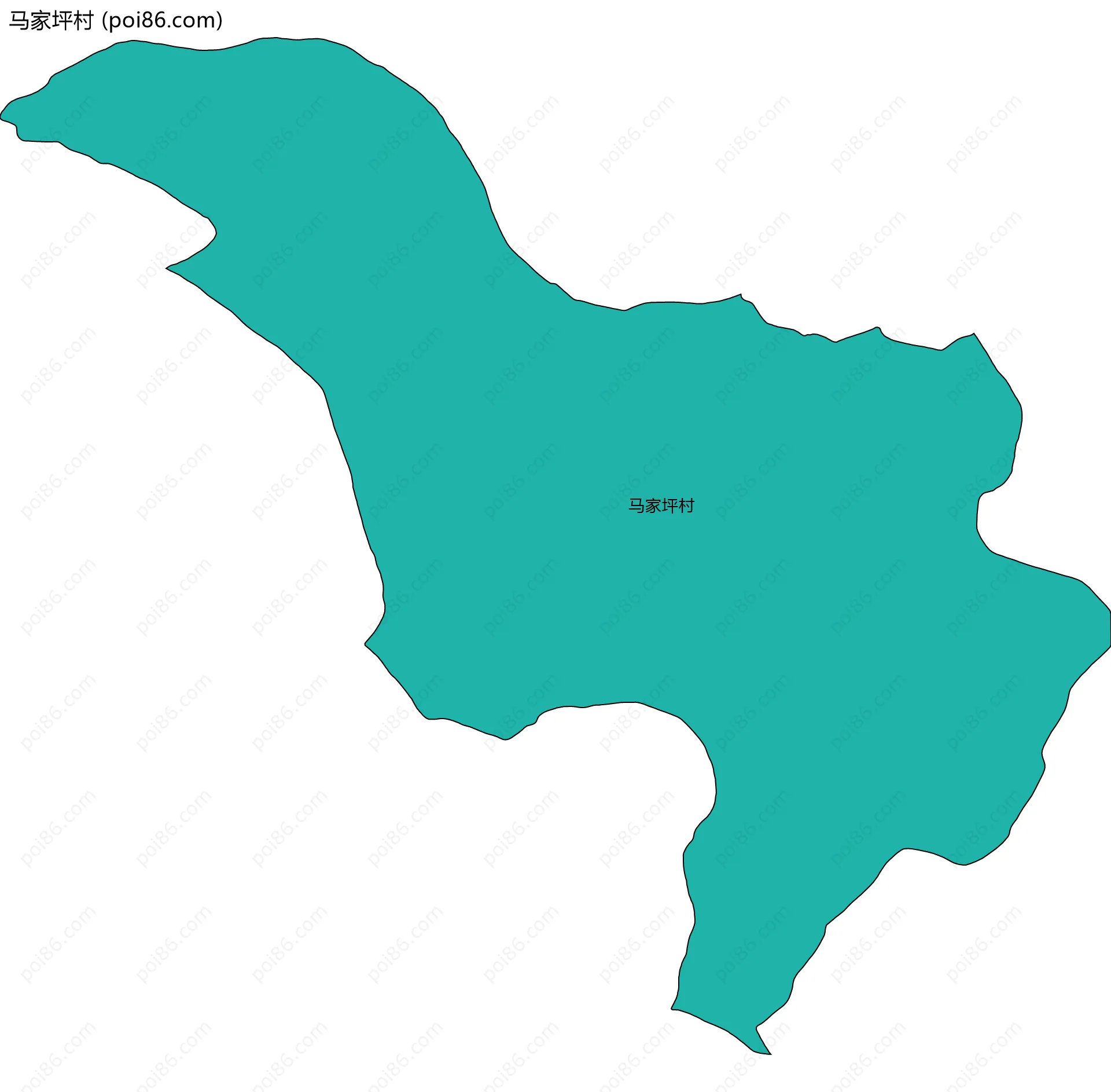 马家坪村边界地图