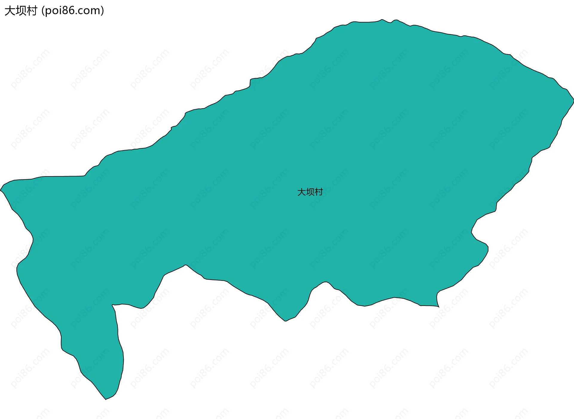 大坝村边界地图