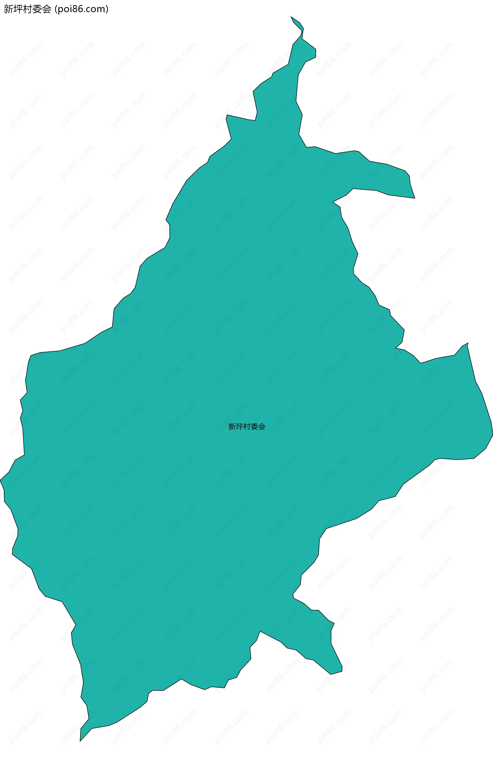 新坪村委会边界地图