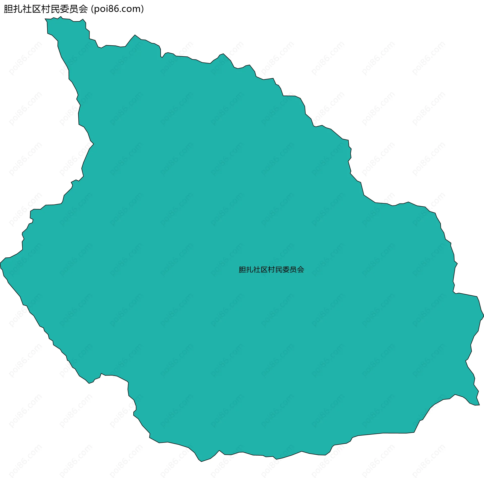胆扎社区村民委员会边界地图