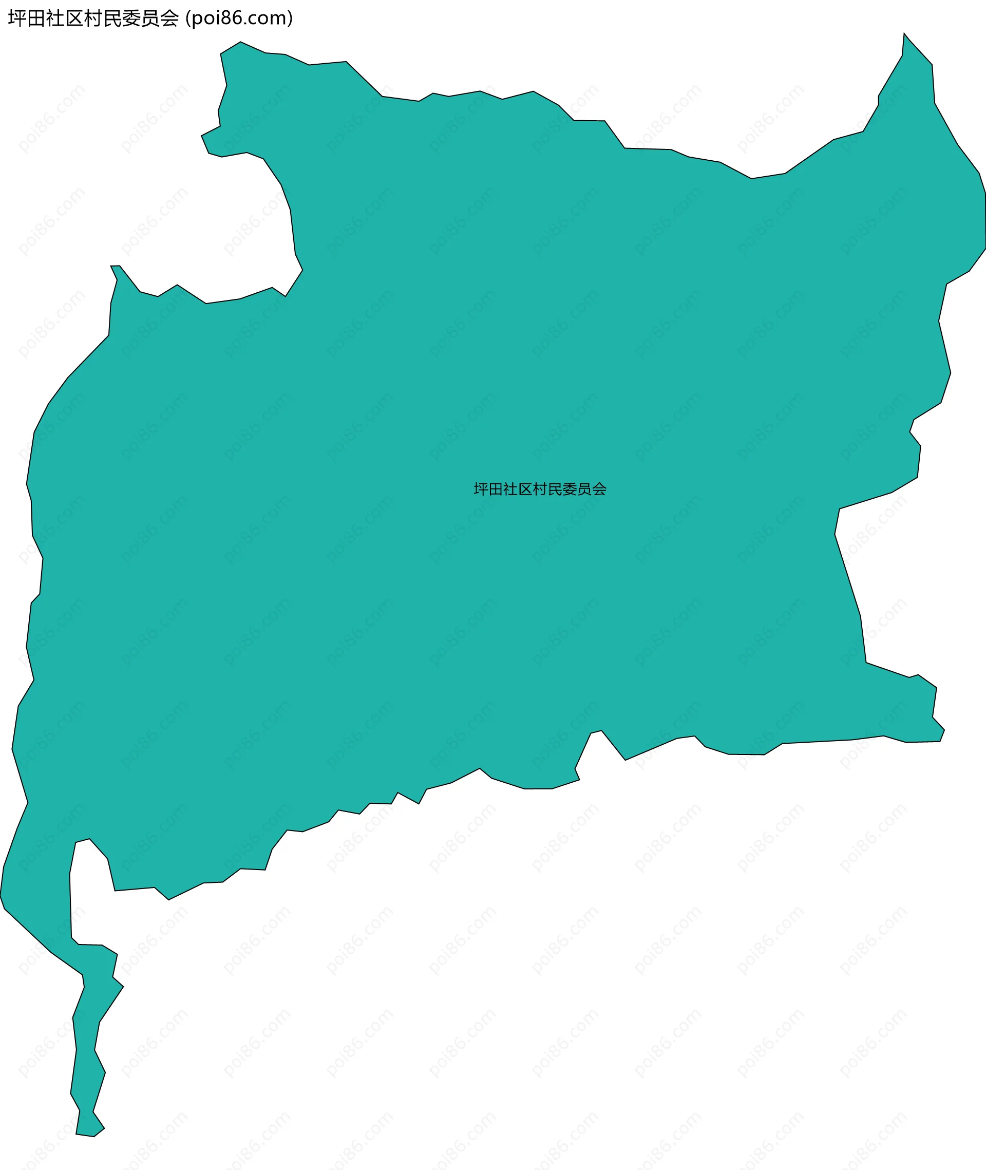 坪田社区村民委员会边界地图