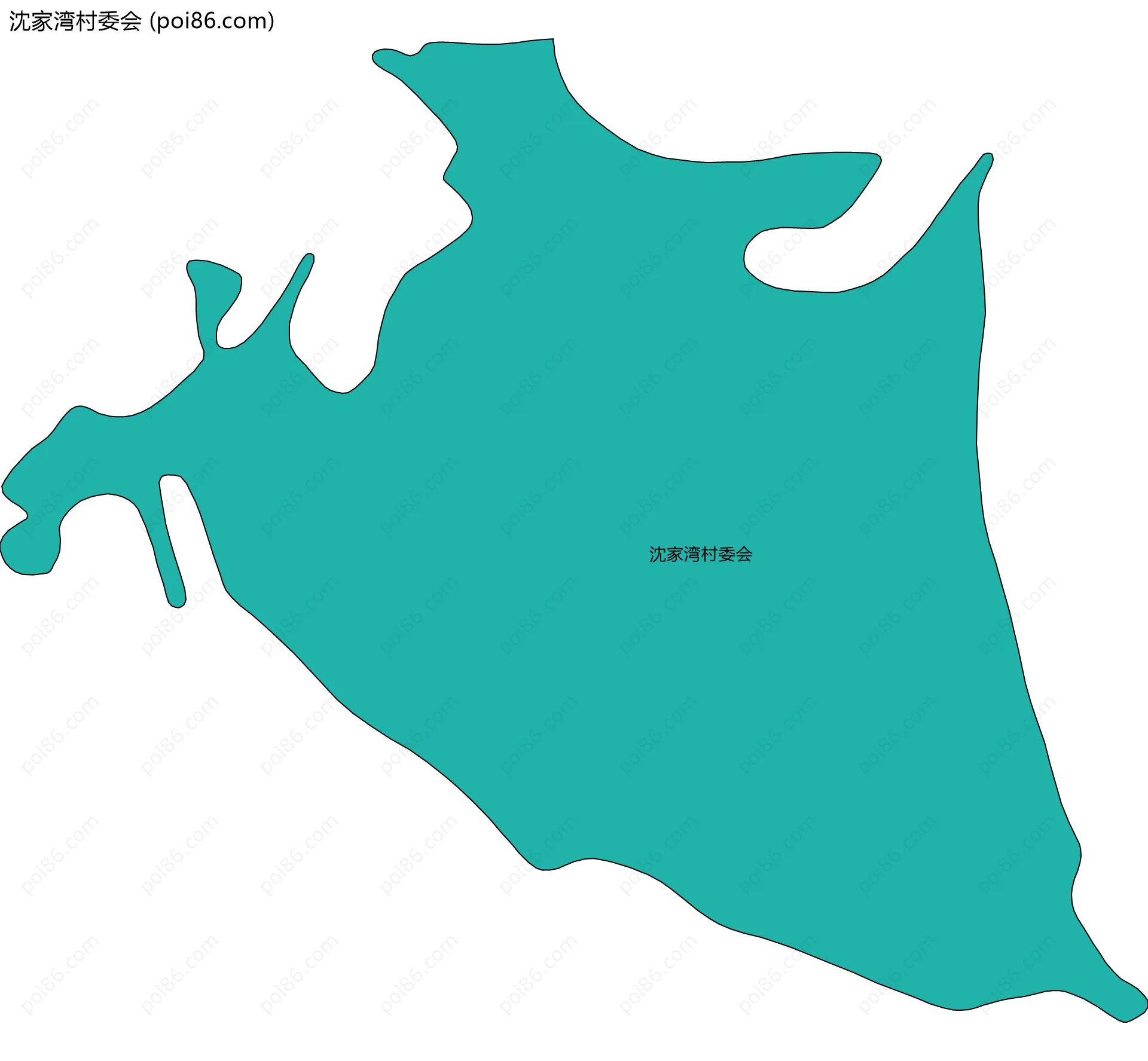 沈家湾村委会边界地图