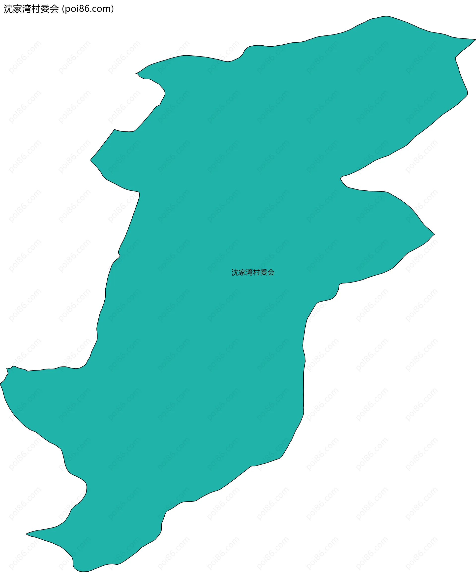 沈家湾村委会边界地图