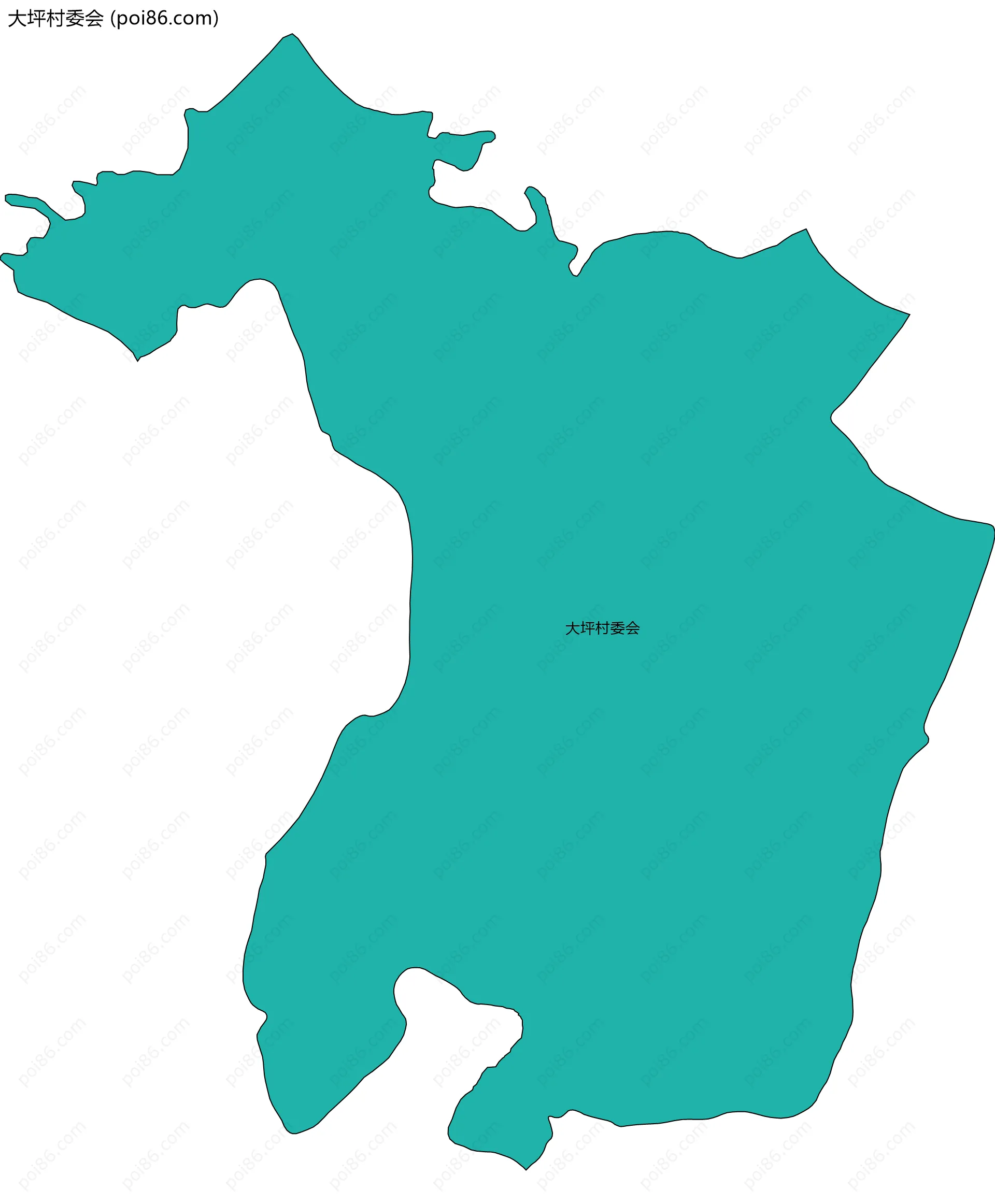 大坪村委会边界地图