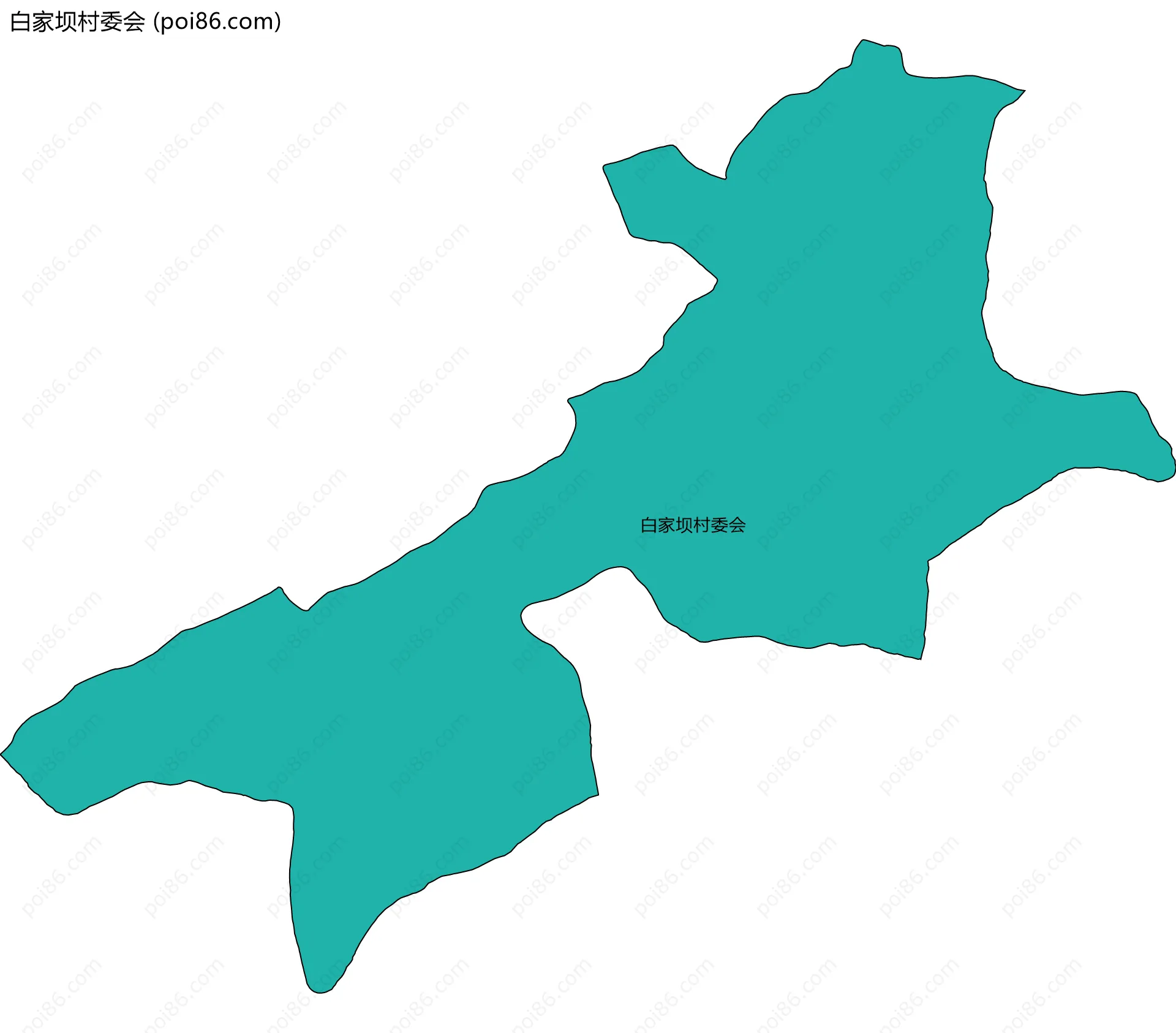 白家坝村委会边界地图