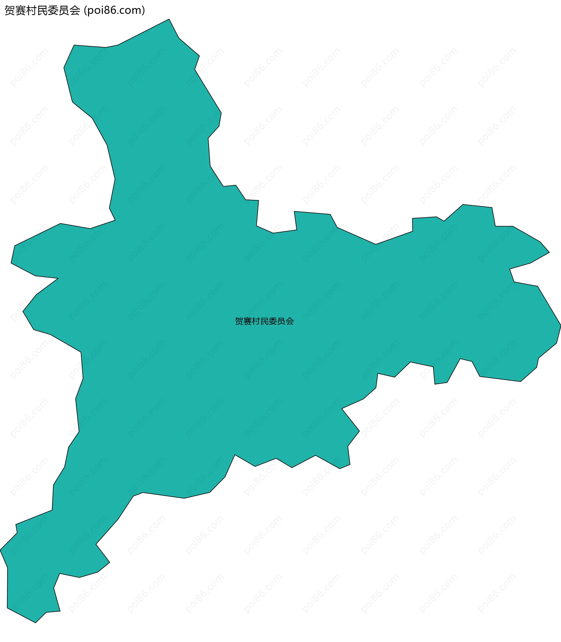 贺赛村民委员会边界地图