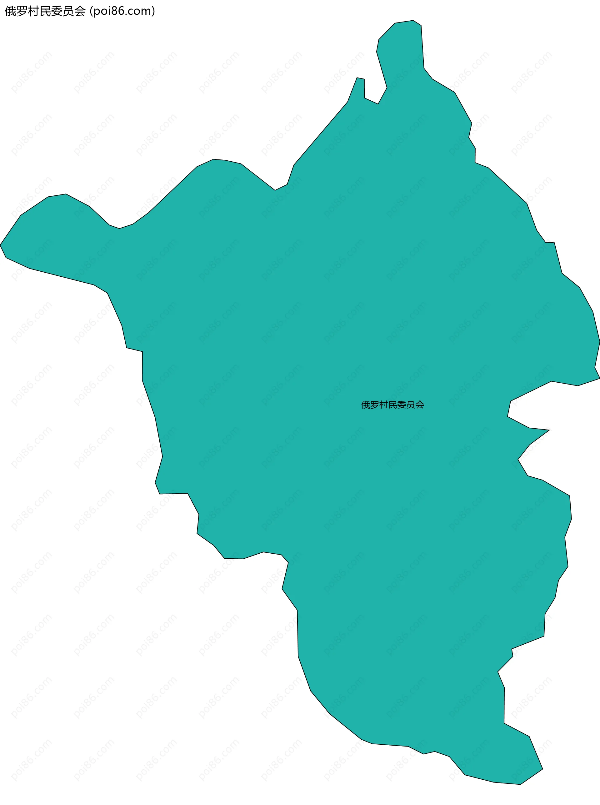 俄罗村民委员会边界地图