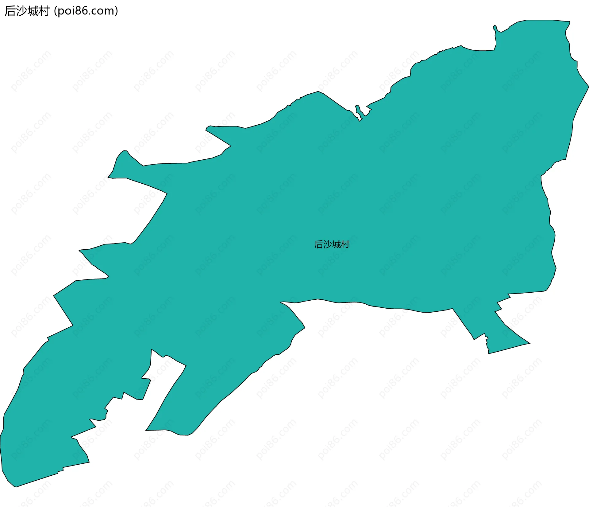 后沙城村边界地图