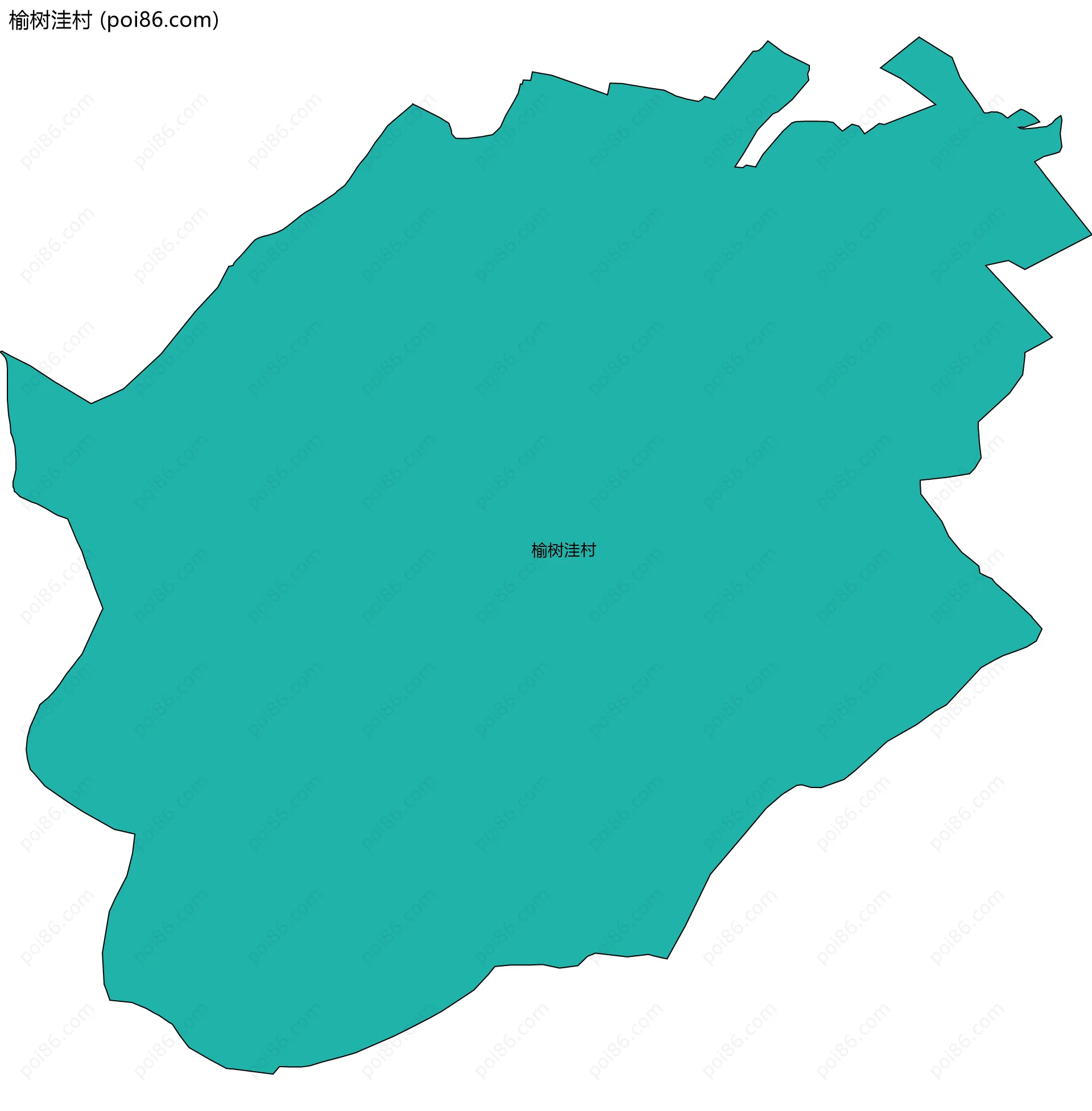 榆树洼村边界地图