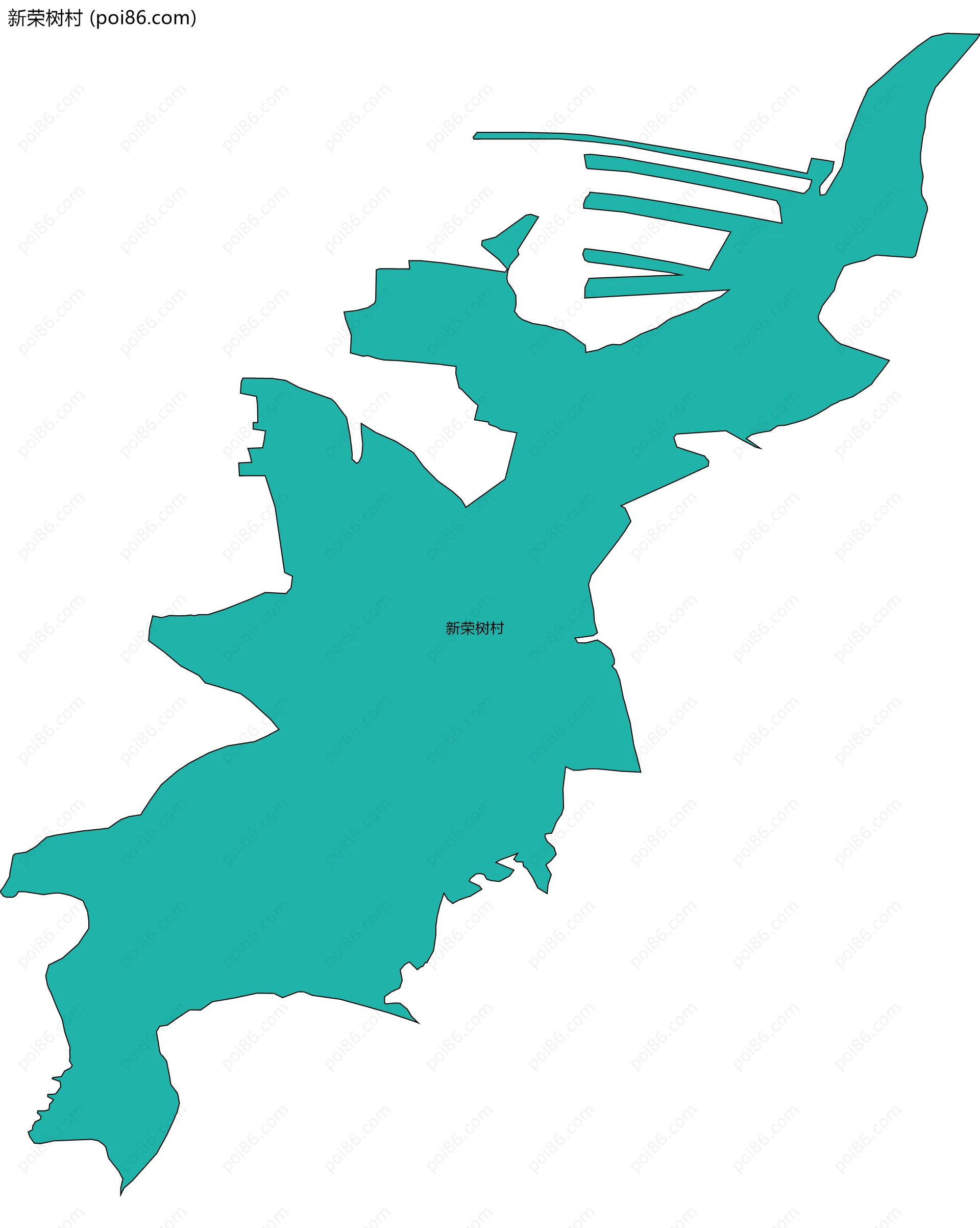 新荣树村边界地图