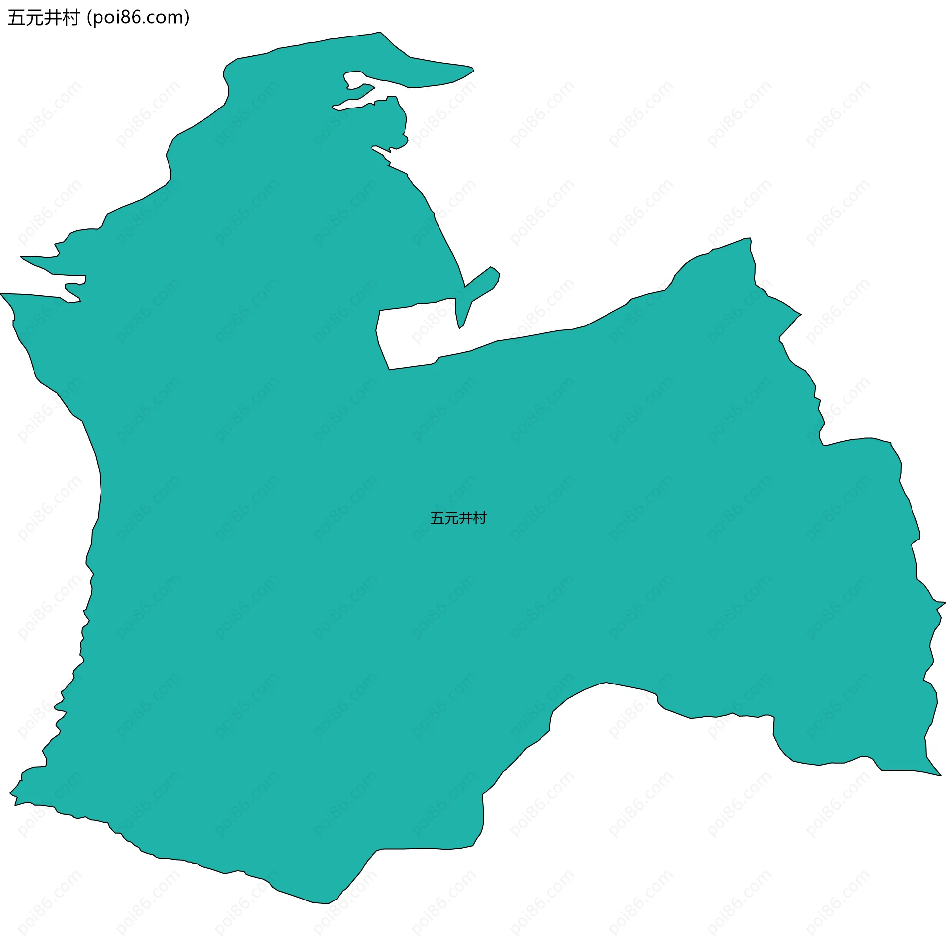五元井村边界地图