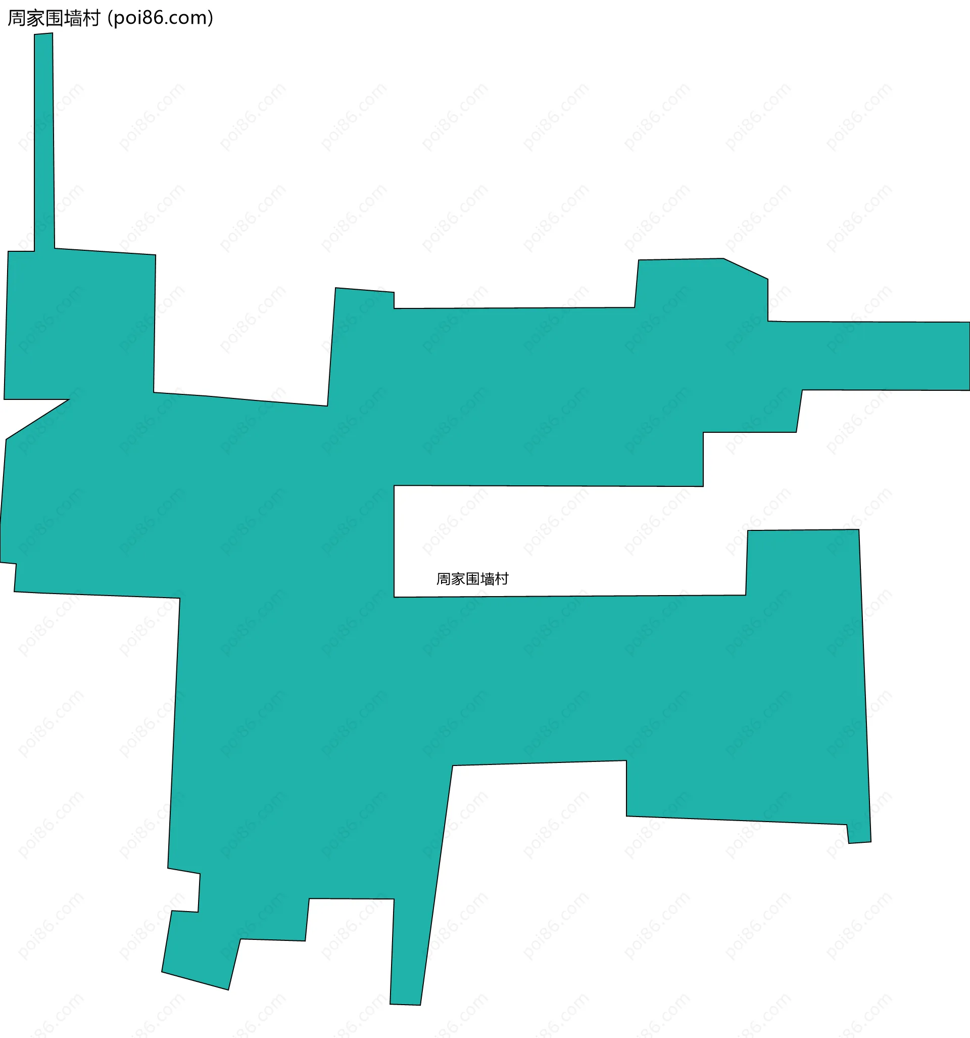 周家围墙村边界地图