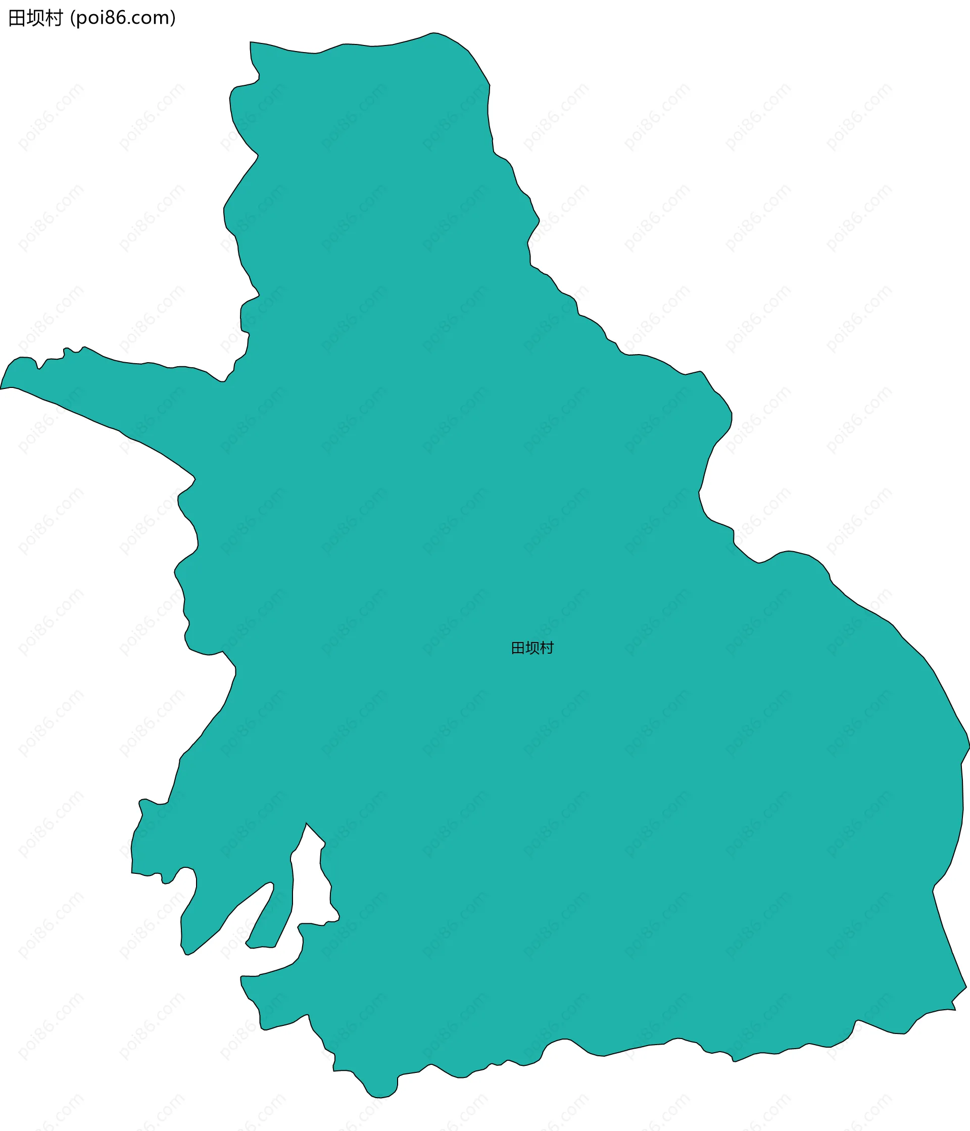 田坝村边界地图