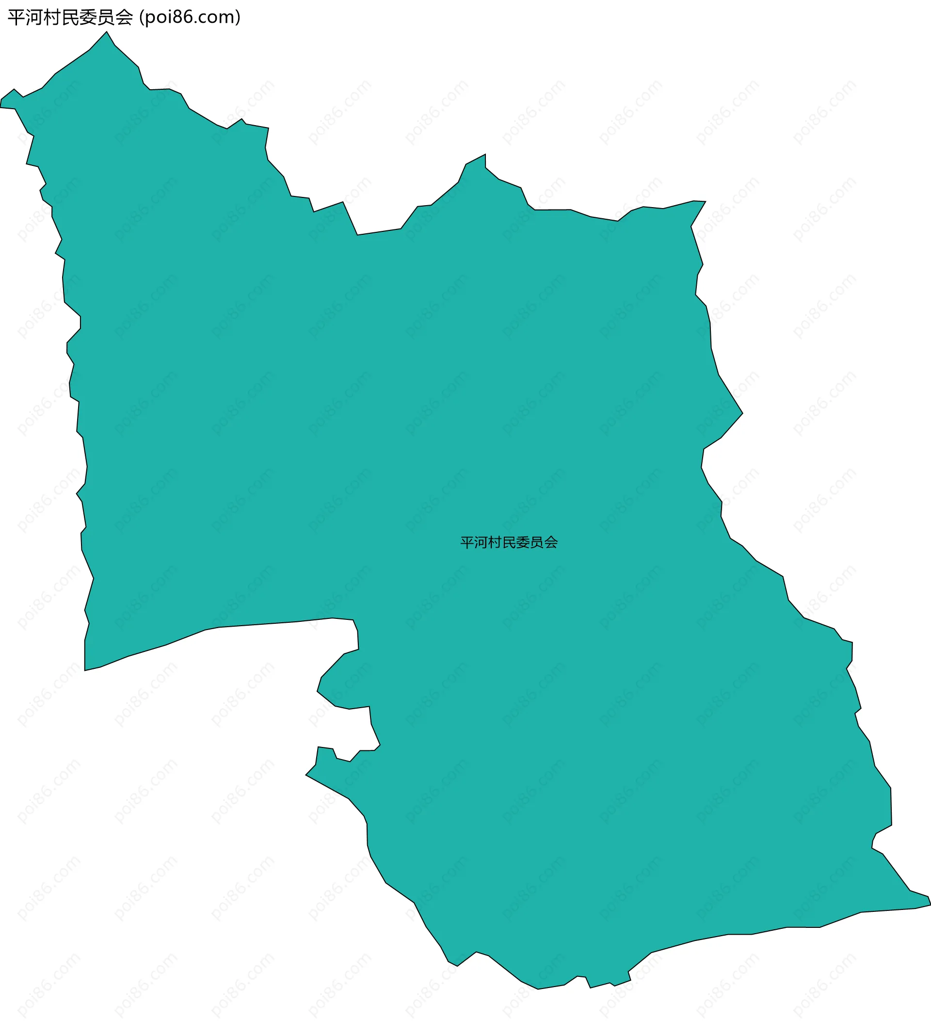 平河村民委员会边界地图