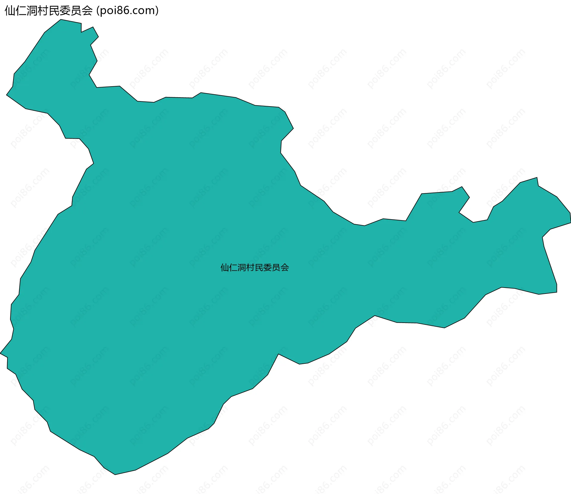 仙仁洞村民委员会边界地图